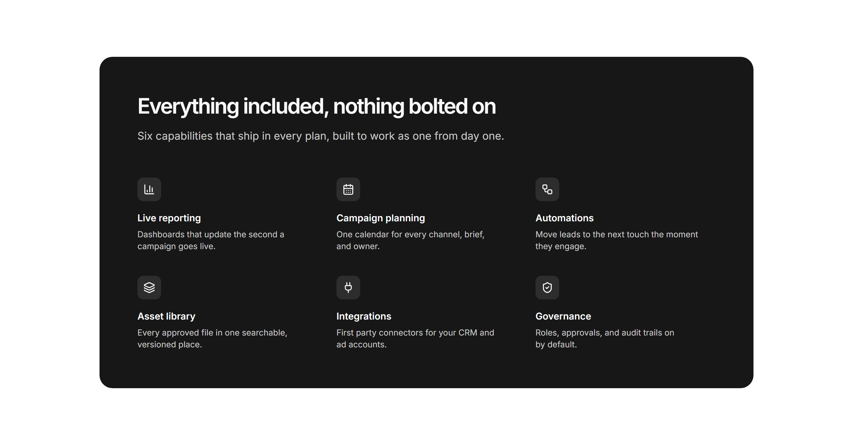 Marketing Pro Feature: Solid Panel Grid
