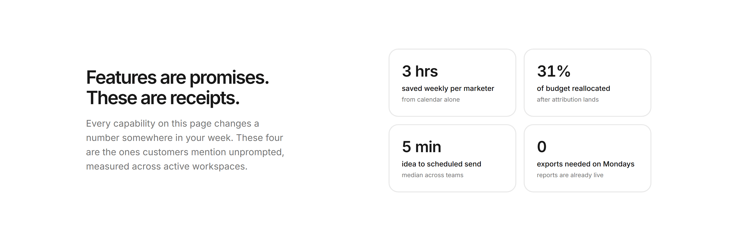 Marketing Feature: Split With Stat Cards