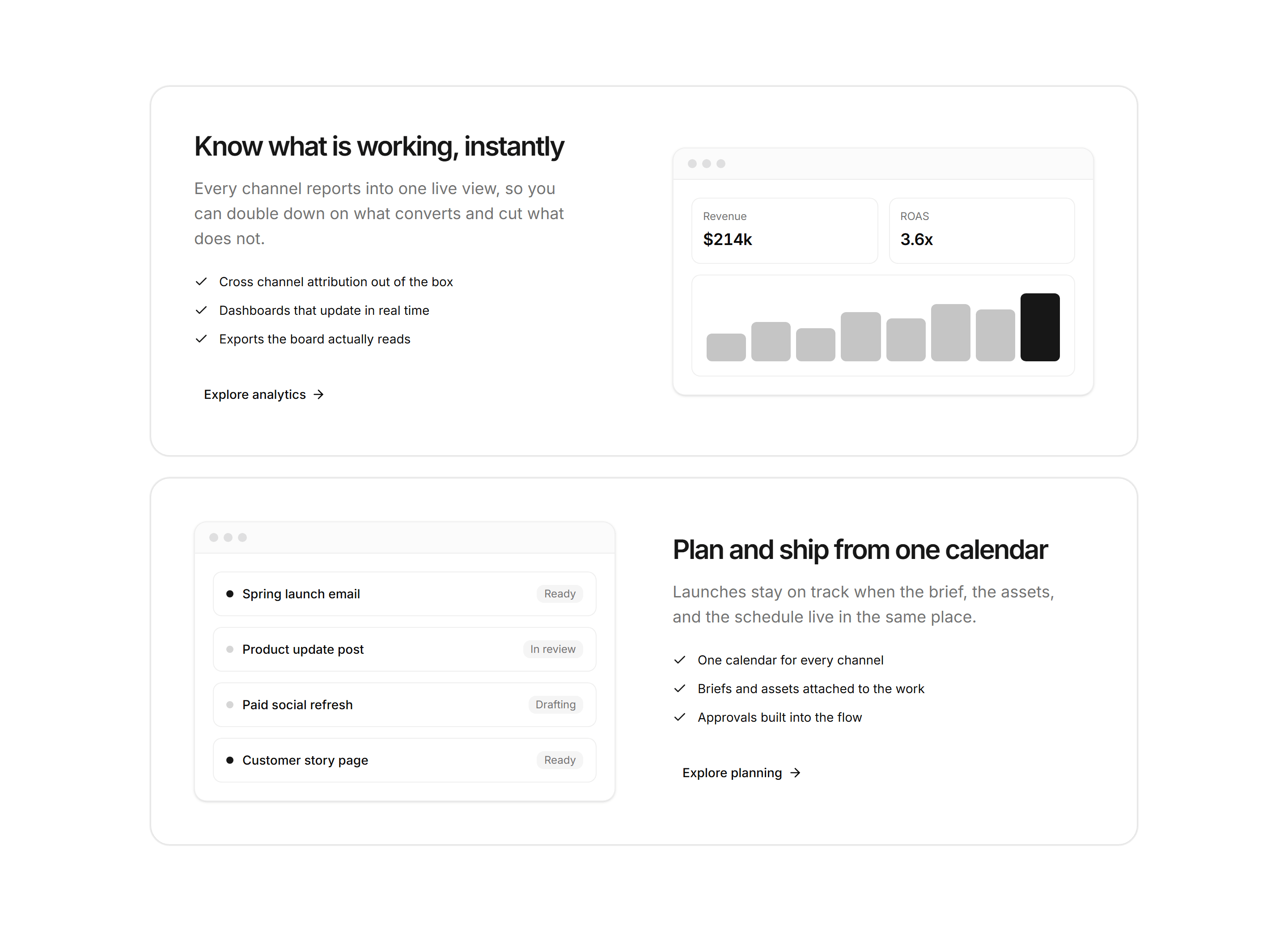 Marketing Feature: Stacked Panels