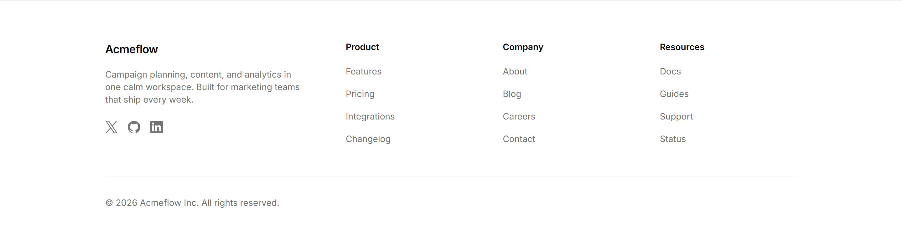 Marketing Footer: Brand Blurb Columns