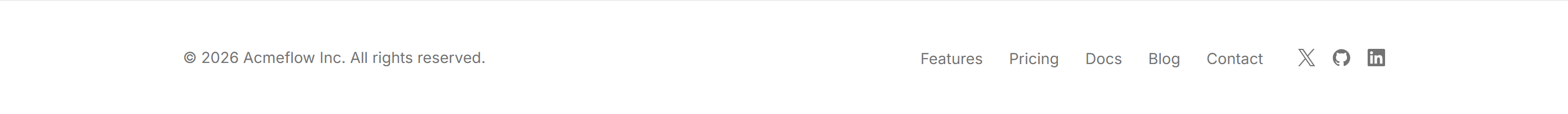 Marketing Footer: Minimal Inline Links