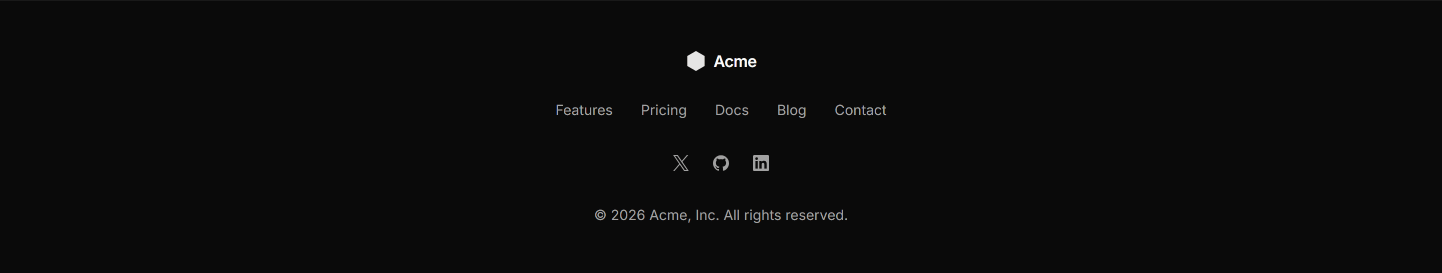 Marketing Footer: Slim Centered