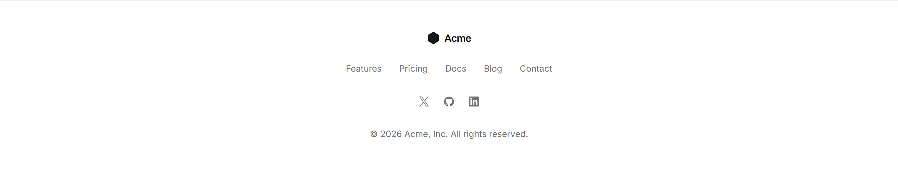 Marketing Footer: Slim Centered