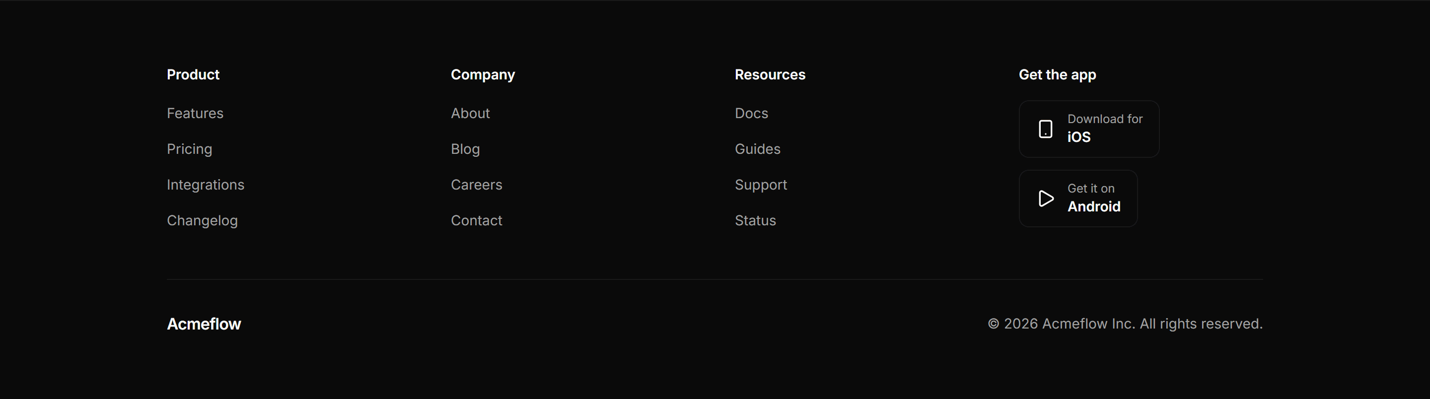 Marketing Footer: With App Badges