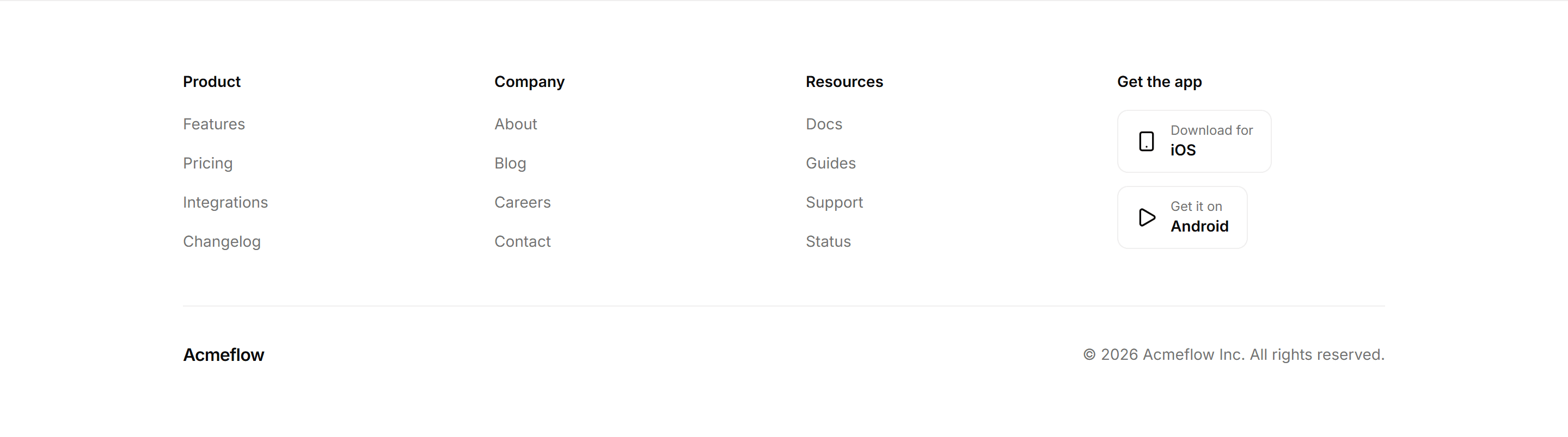 Marketing Footer: With App Badges