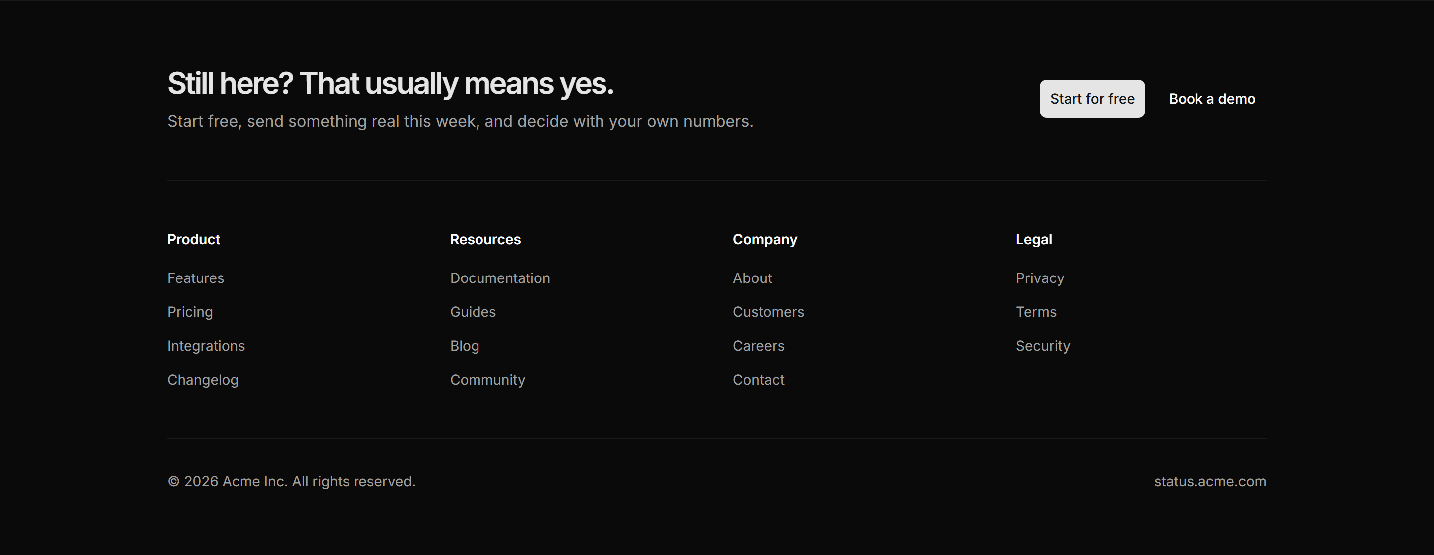 Marketing Footer: With Cta Row