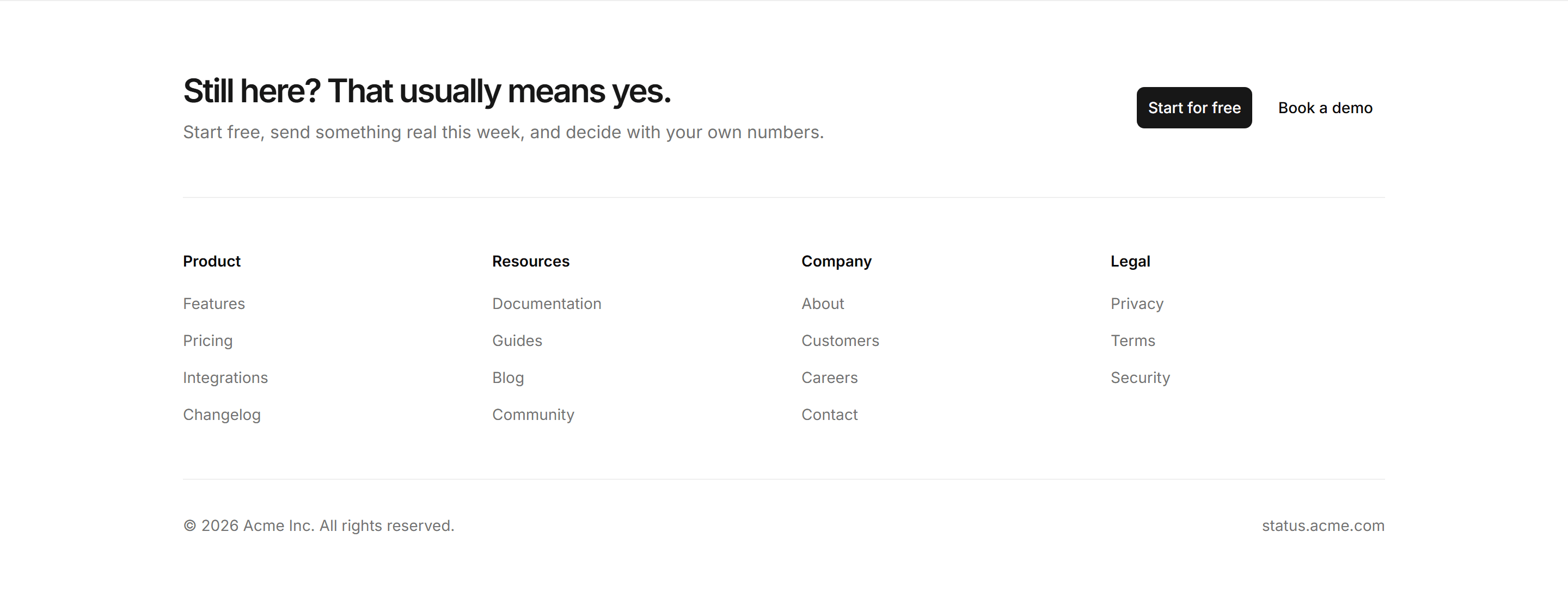 Marketing Footer: With Cta Row