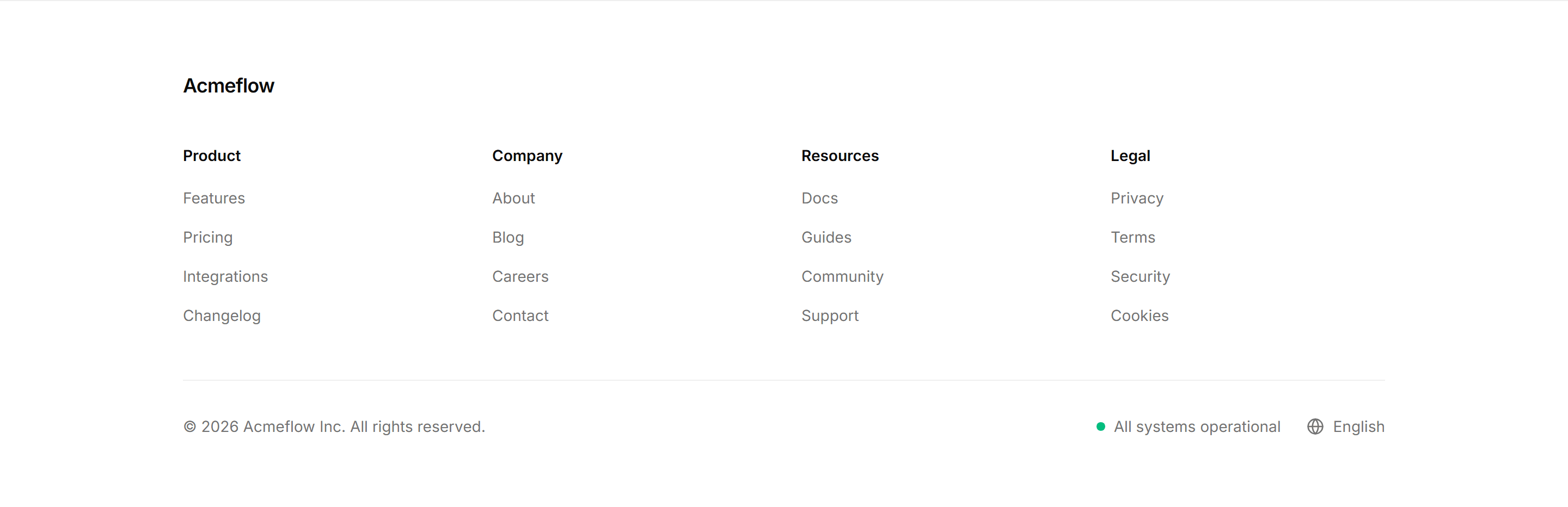 Marketing Footer: With Status And Locale