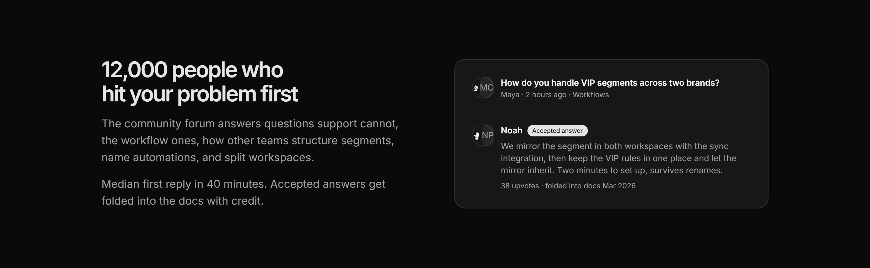 Marketing Help Center: Community Answer Callout