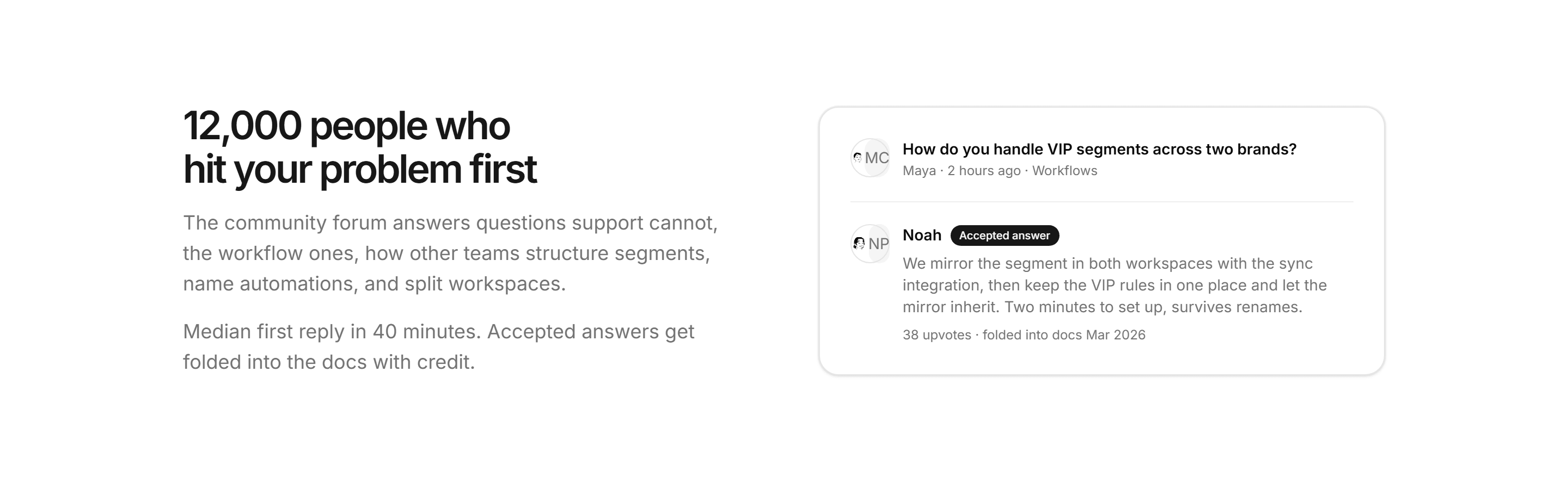 Marketing Help Center: Community Answer Callout