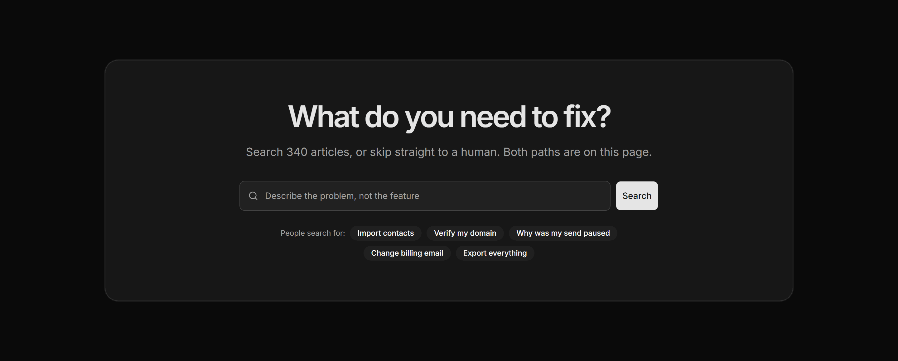 Marketing Help Center: Help Search Hero