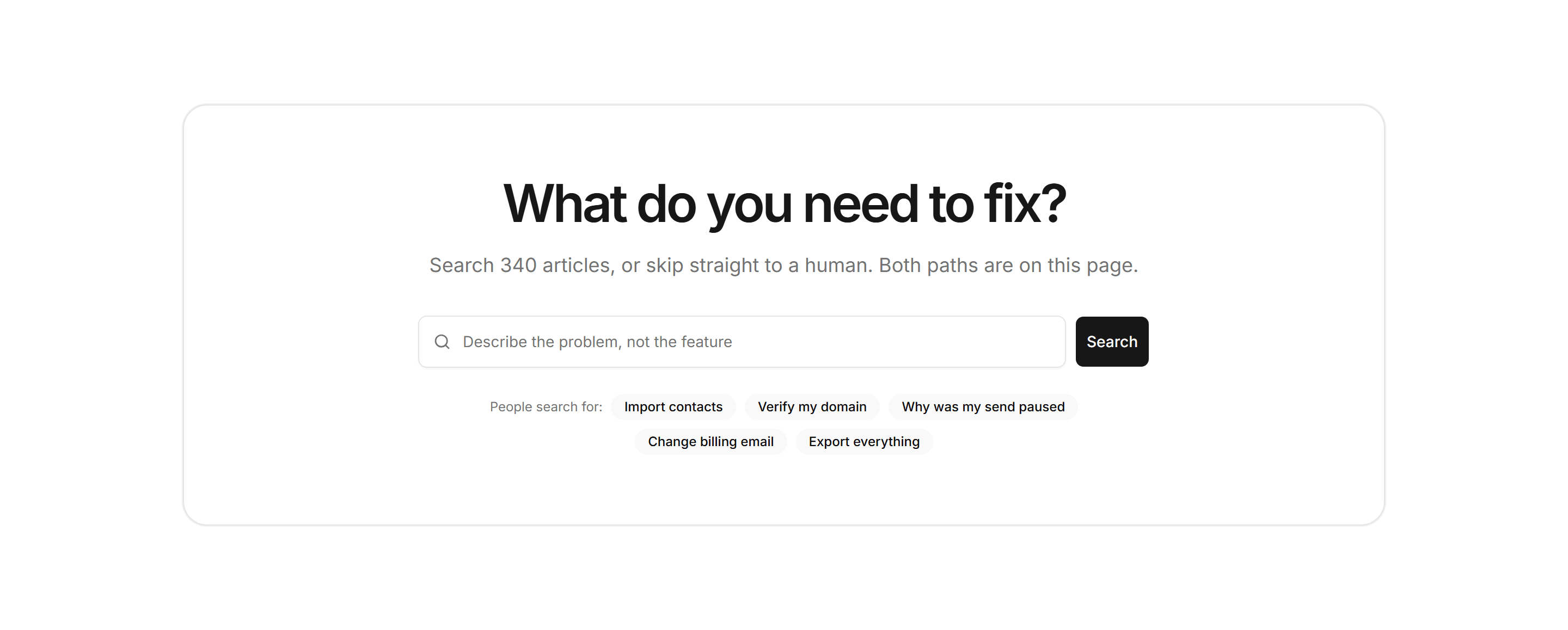 Marketing Help Center: Help Search Hero