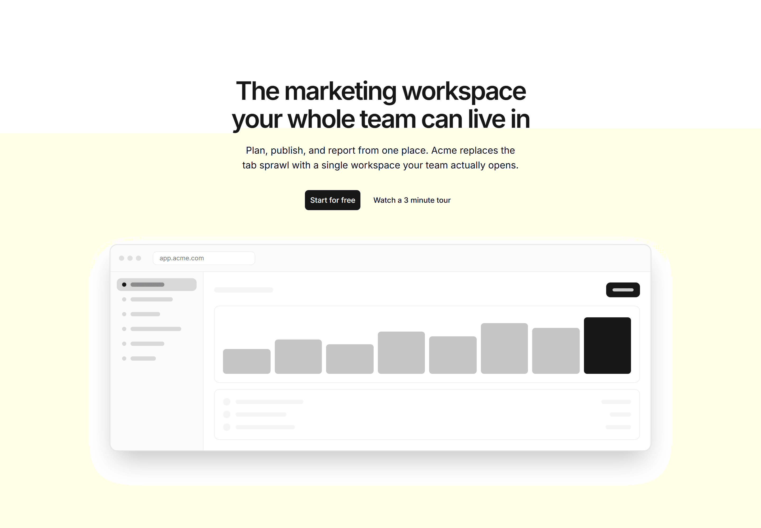Marketing Hero: Centered With Browser Mockup