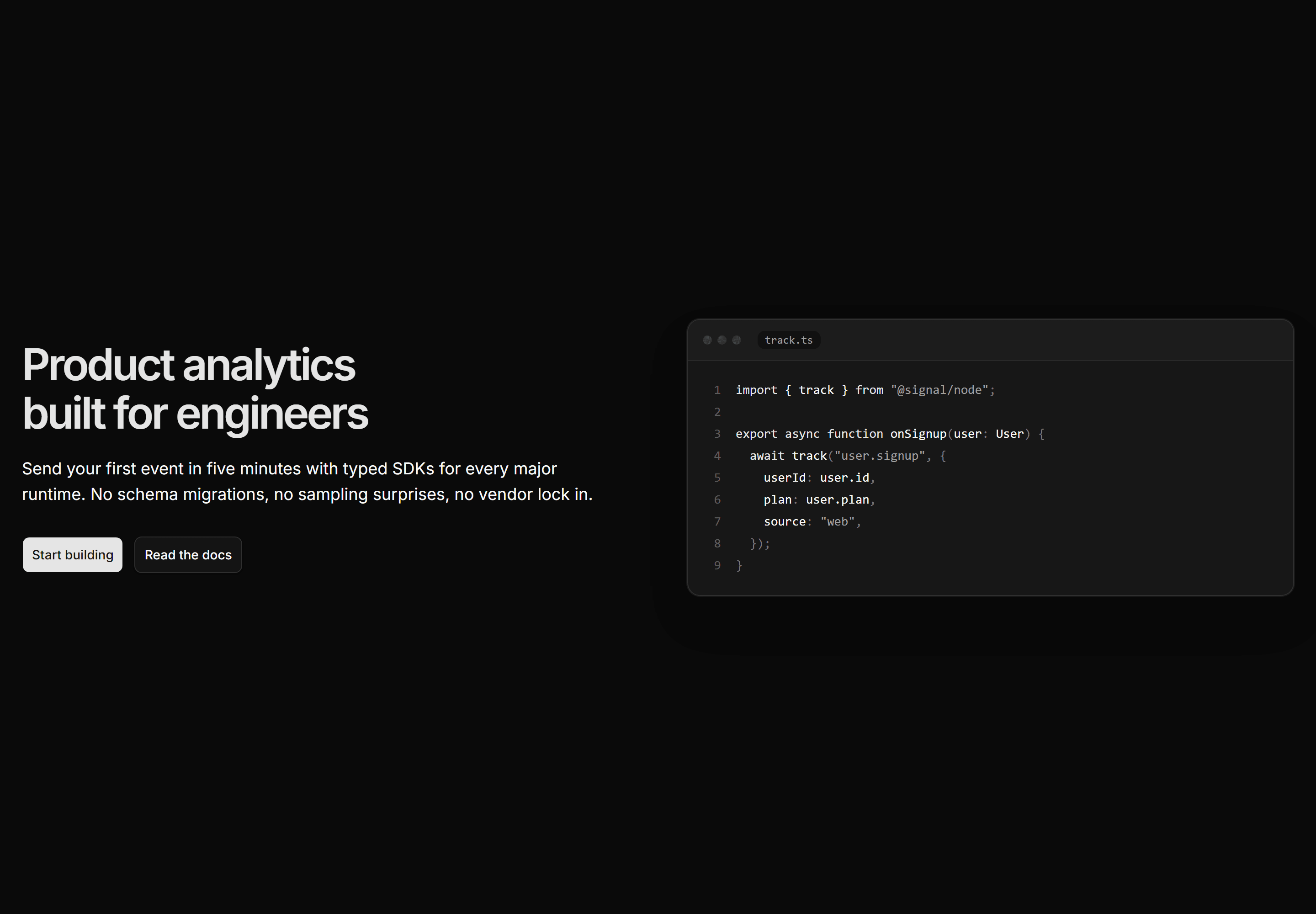 Marketing Hero: Split With Code