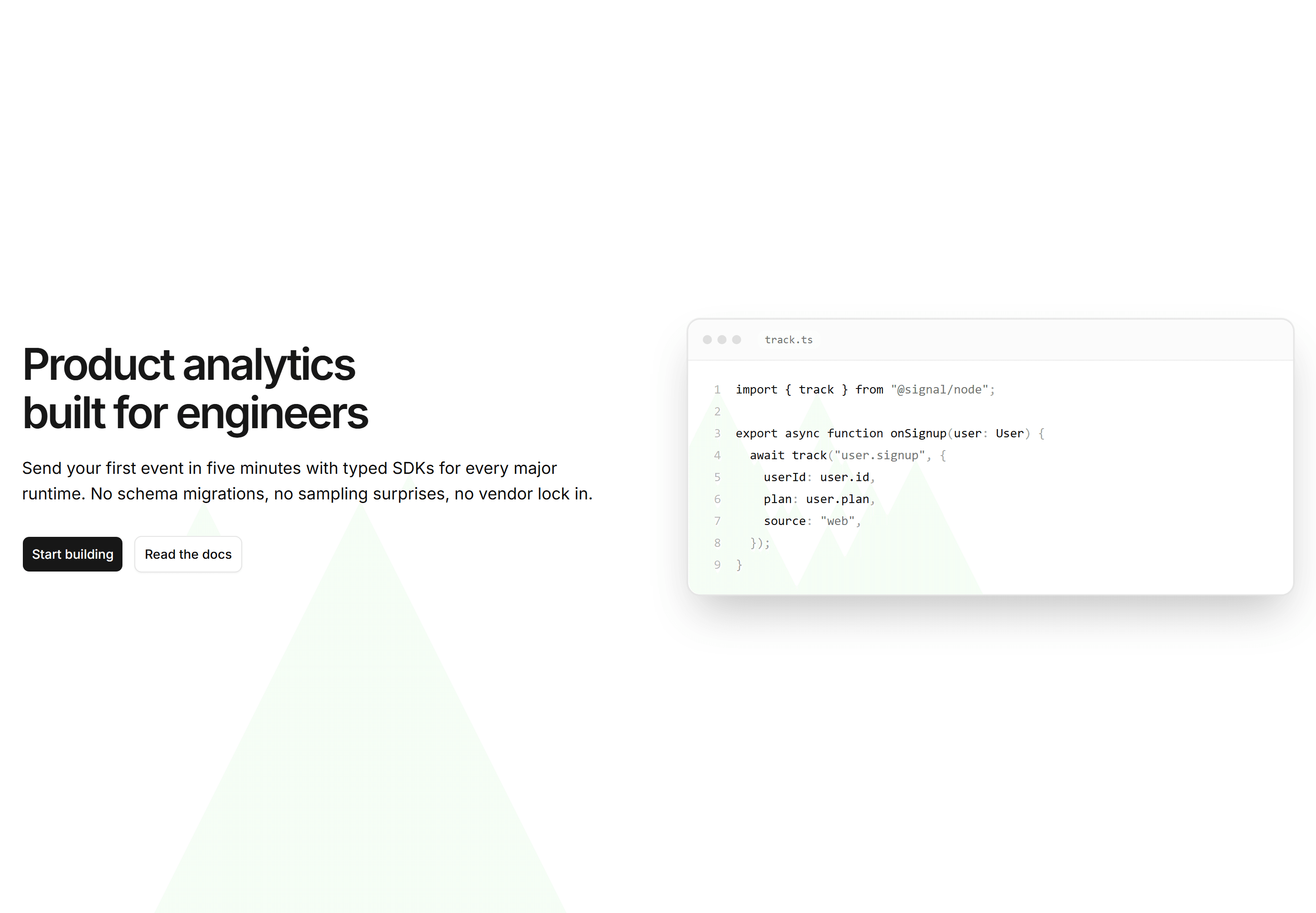 Marketing Hero: Split With Code