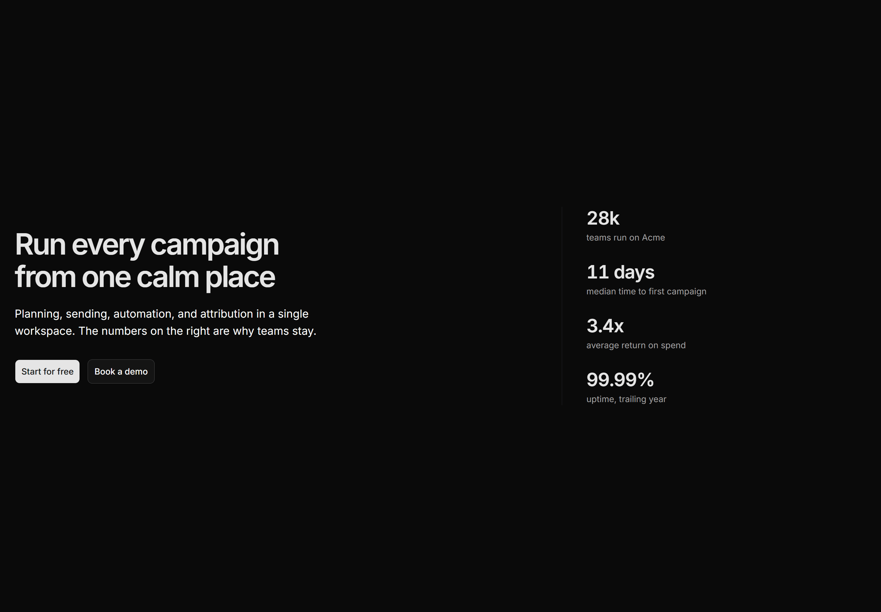 Marketing Hero: Split With Stats Sidebar