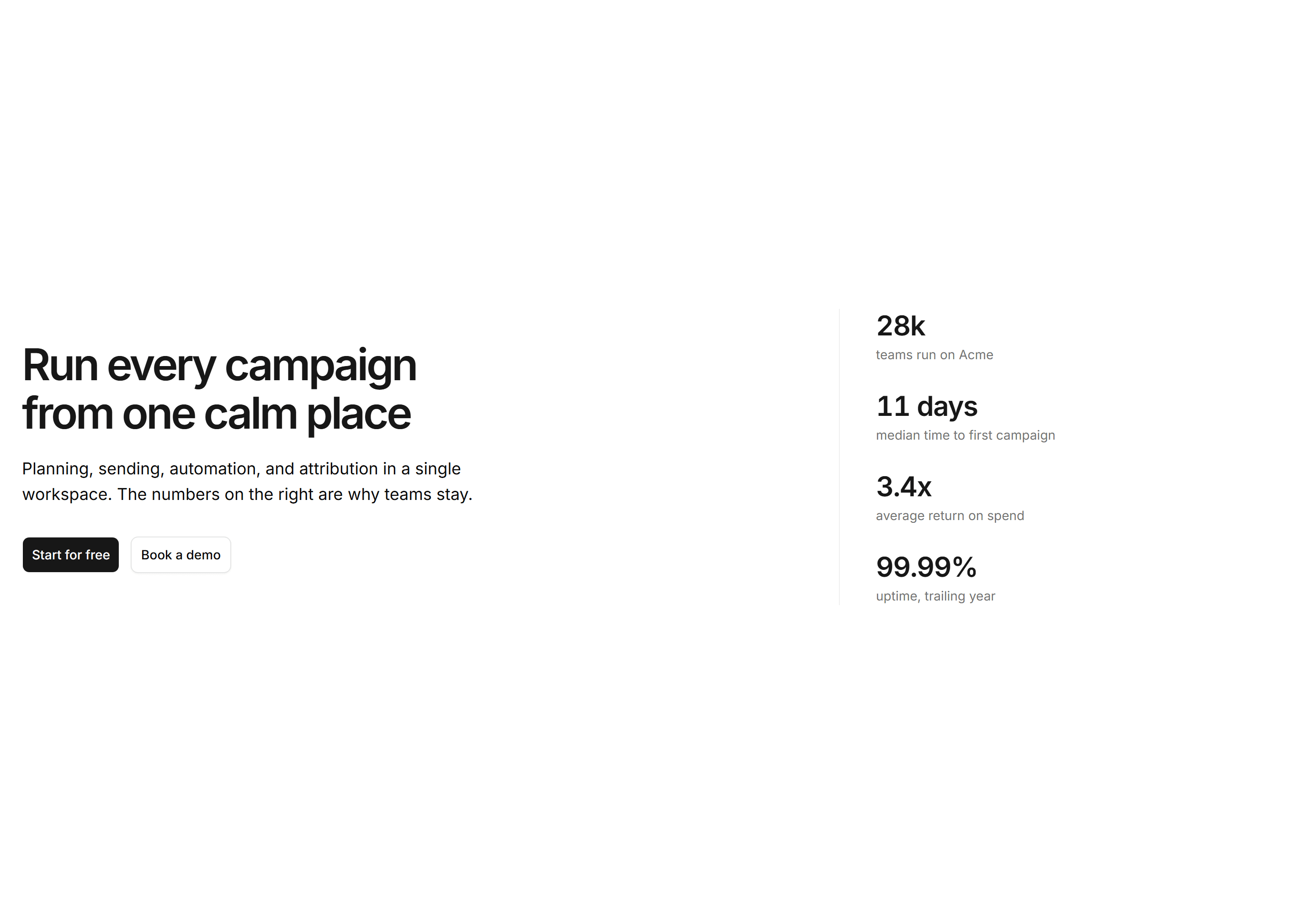Marketing Hero: Split With Stats Sidebar