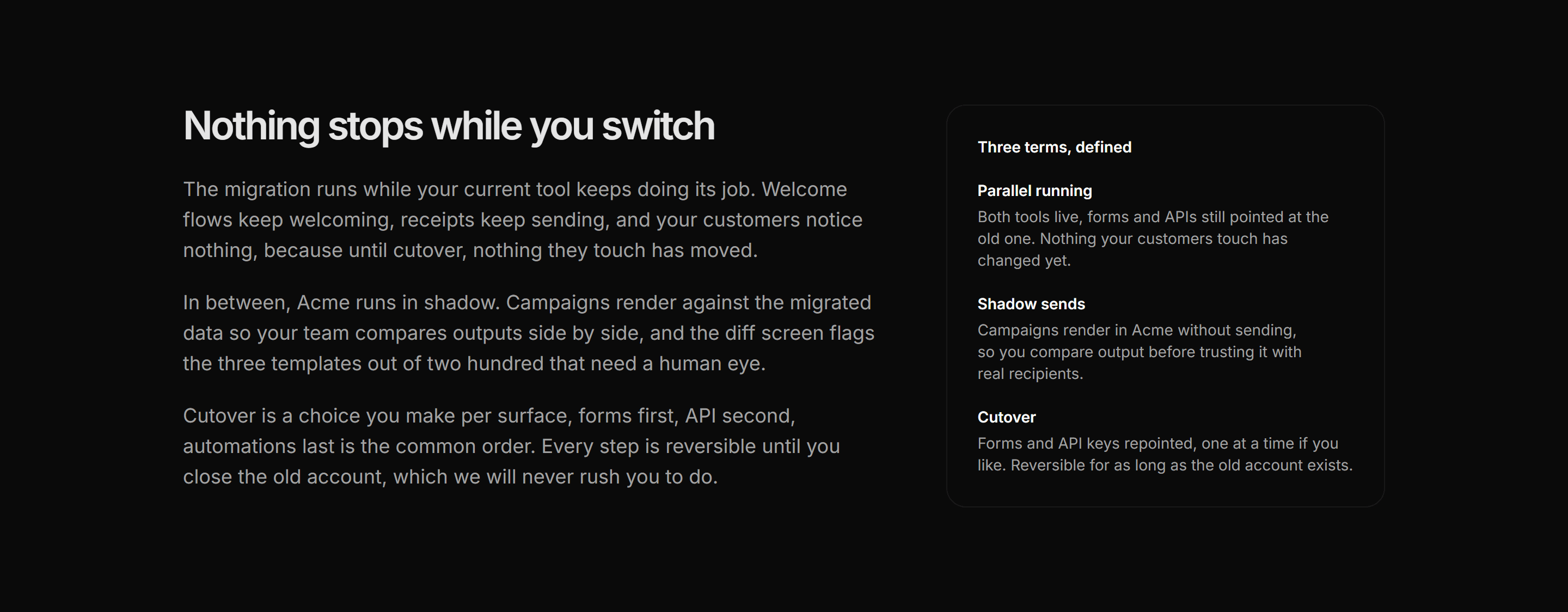Marketing Migration: Zero Downtime Explainer