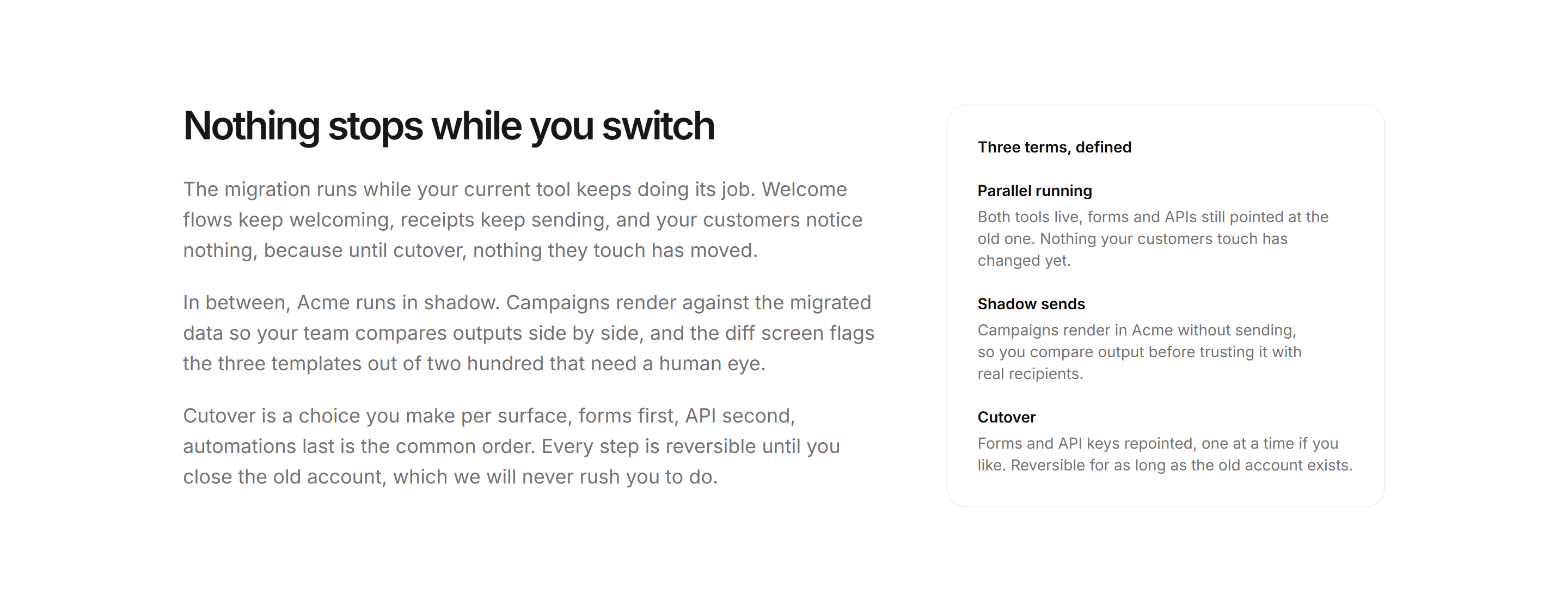 Marketing Migration: Zero Downtime Explainer