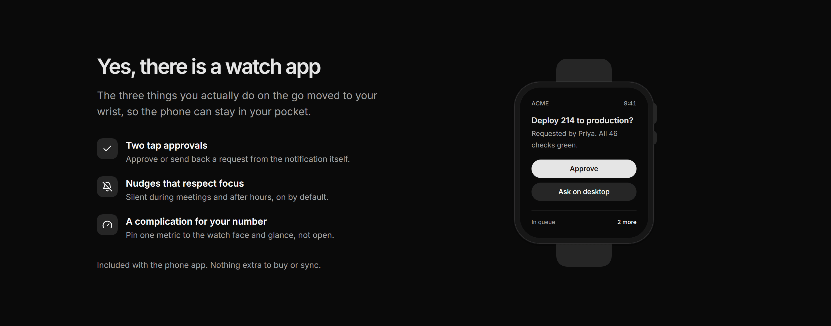 Marketing Mobile App: App Watch Companion