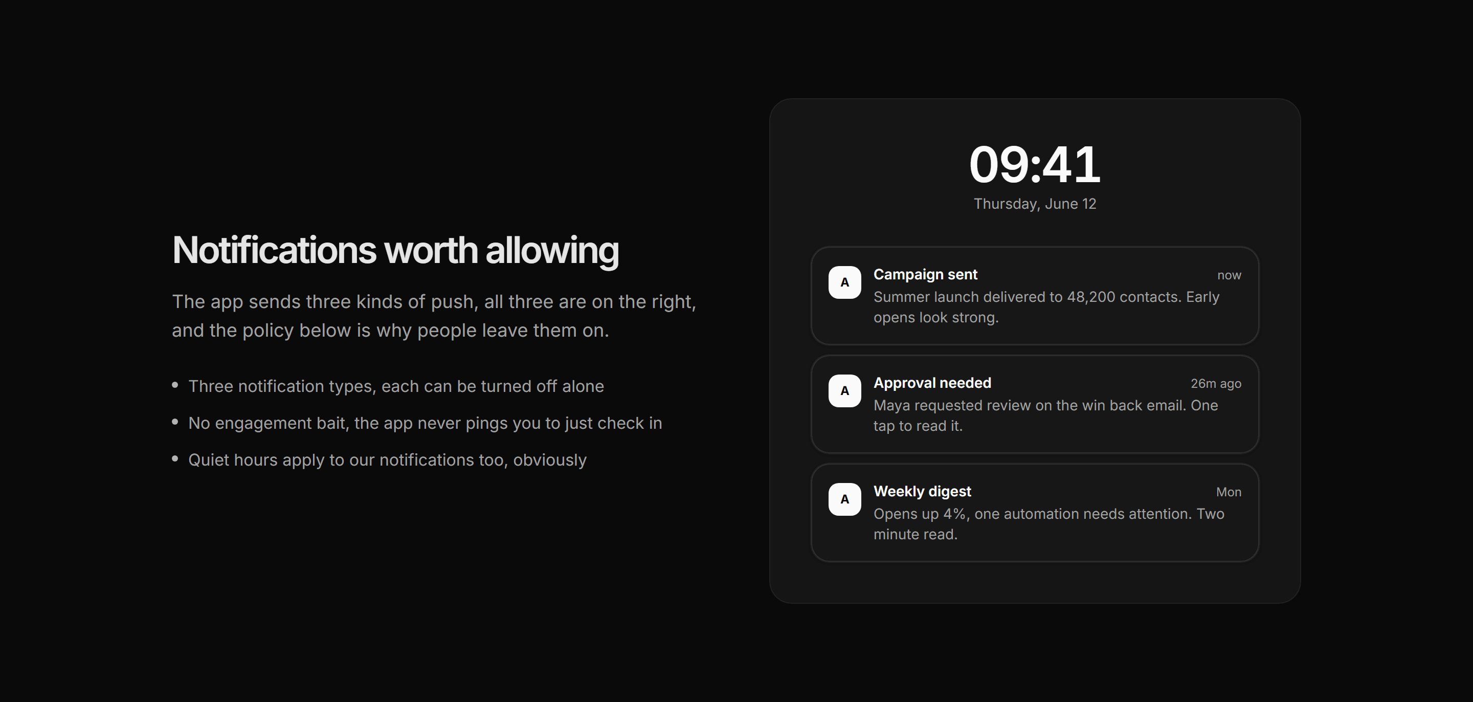 Marketing Mobile App: Push Notification Mockup