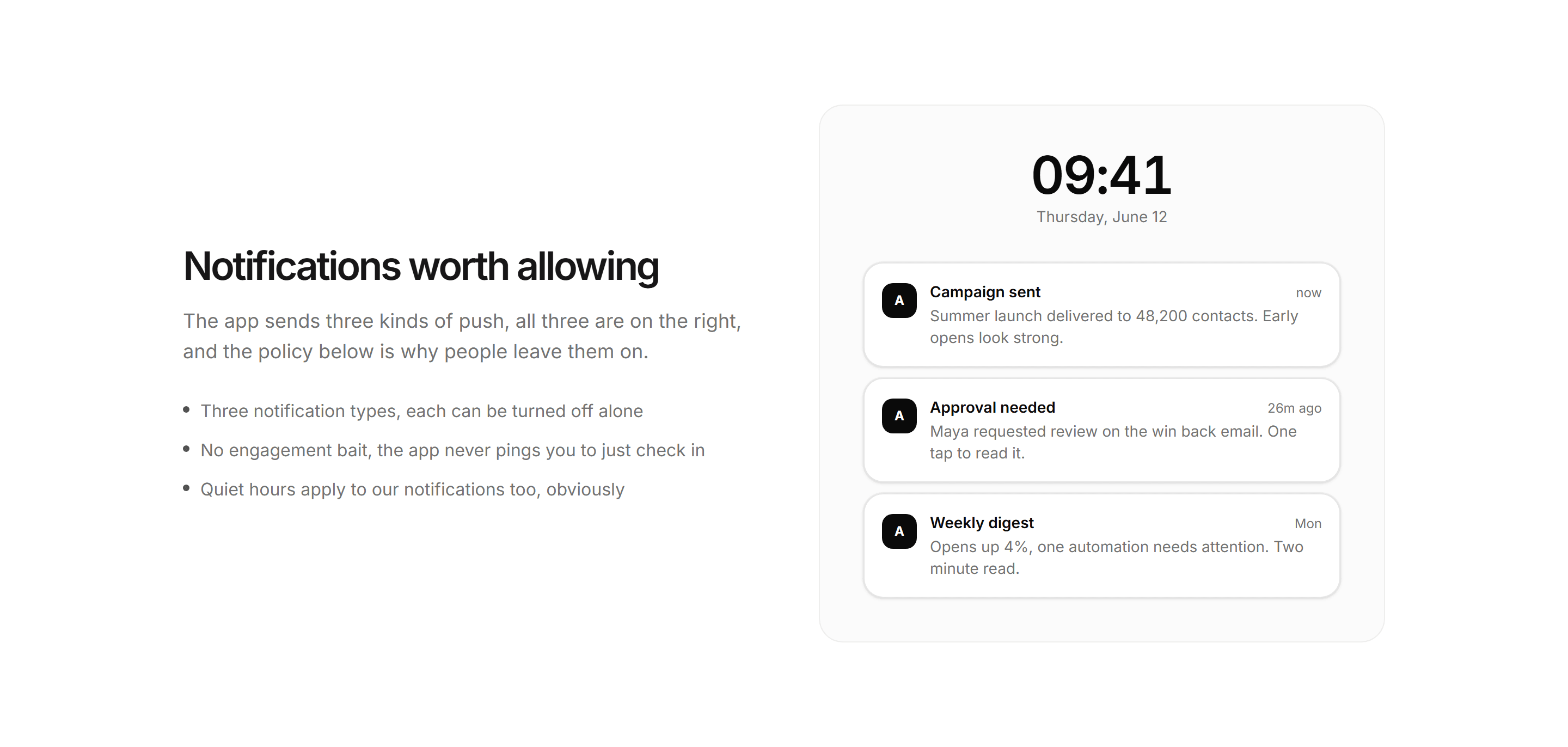 Marketing Mobile App: Push Notification Mockup