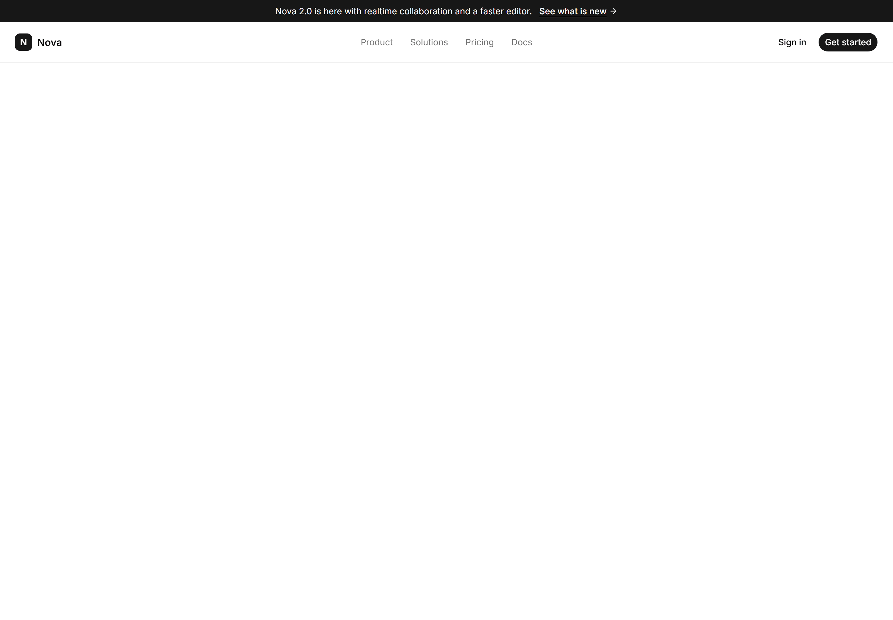 Marketing Navbar: Announcement Bar Nav