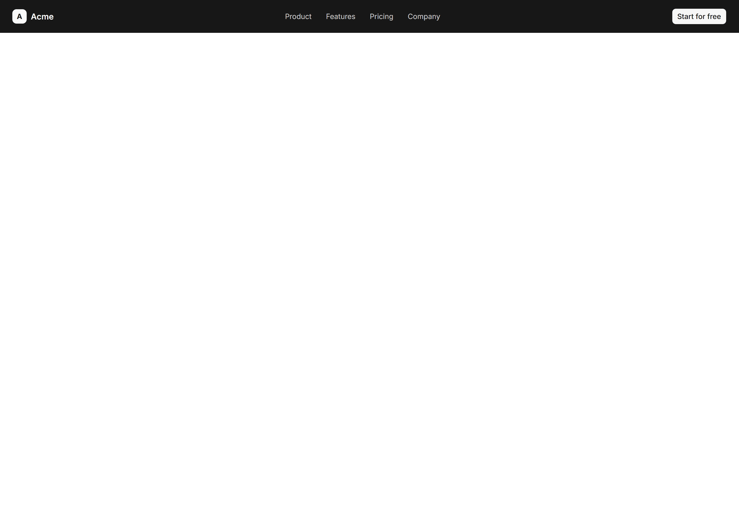 Marketing Navbar: Dark Nav