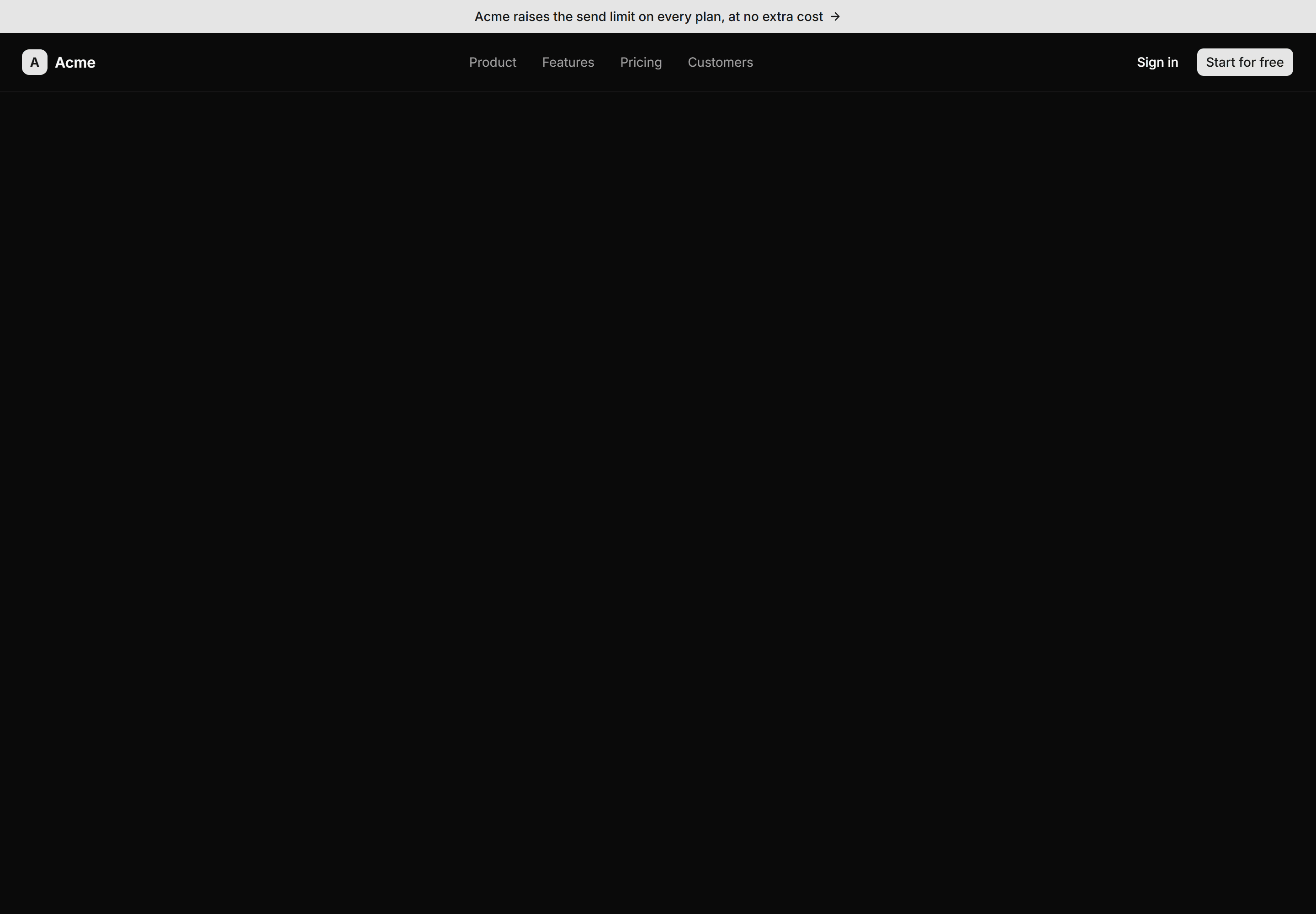 Marketing Navbar: Nav With Announcement