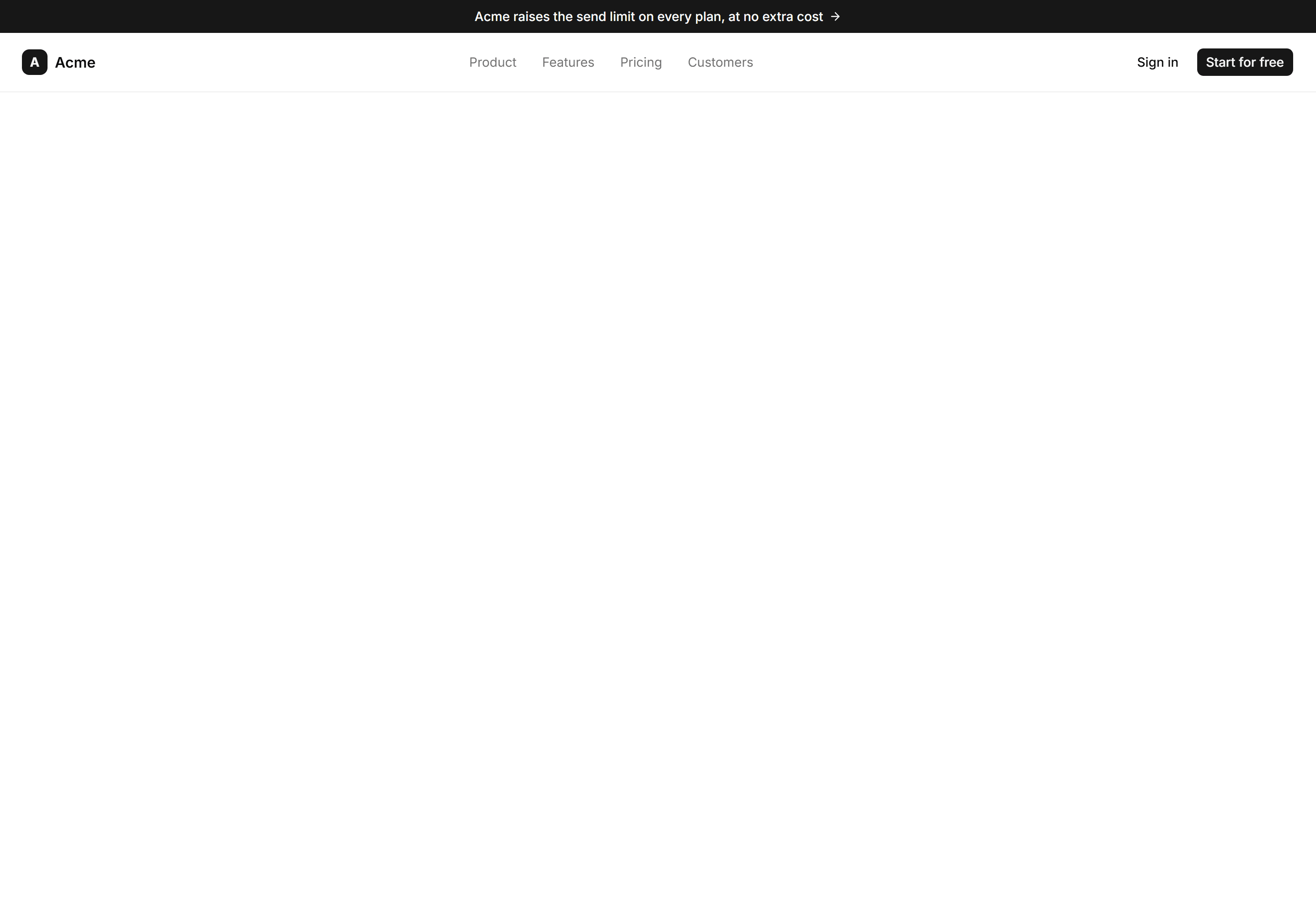 Marketing Navbar: Nav With Announcement