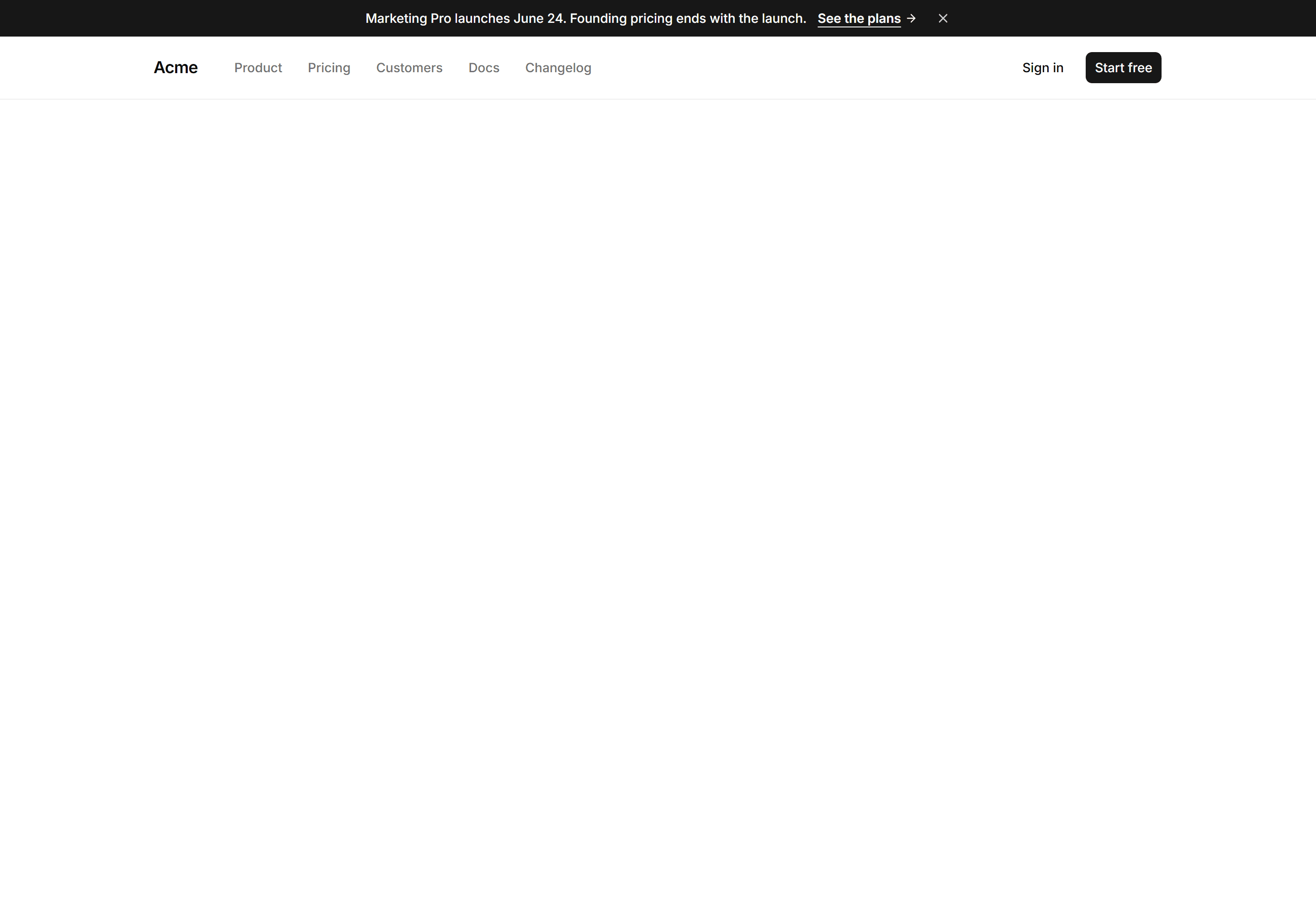 Marketing Navbar: Navbar With Promo Banner