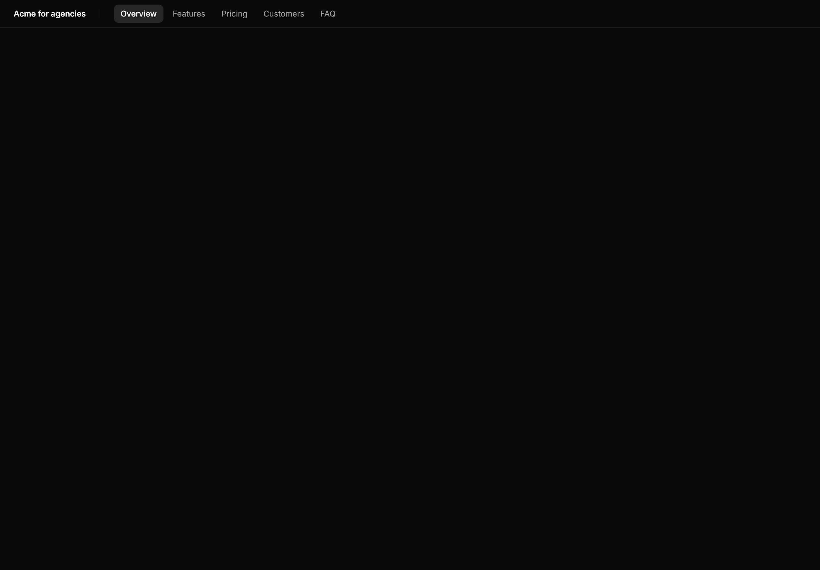Marketing Navbar: Subnav Section Bar