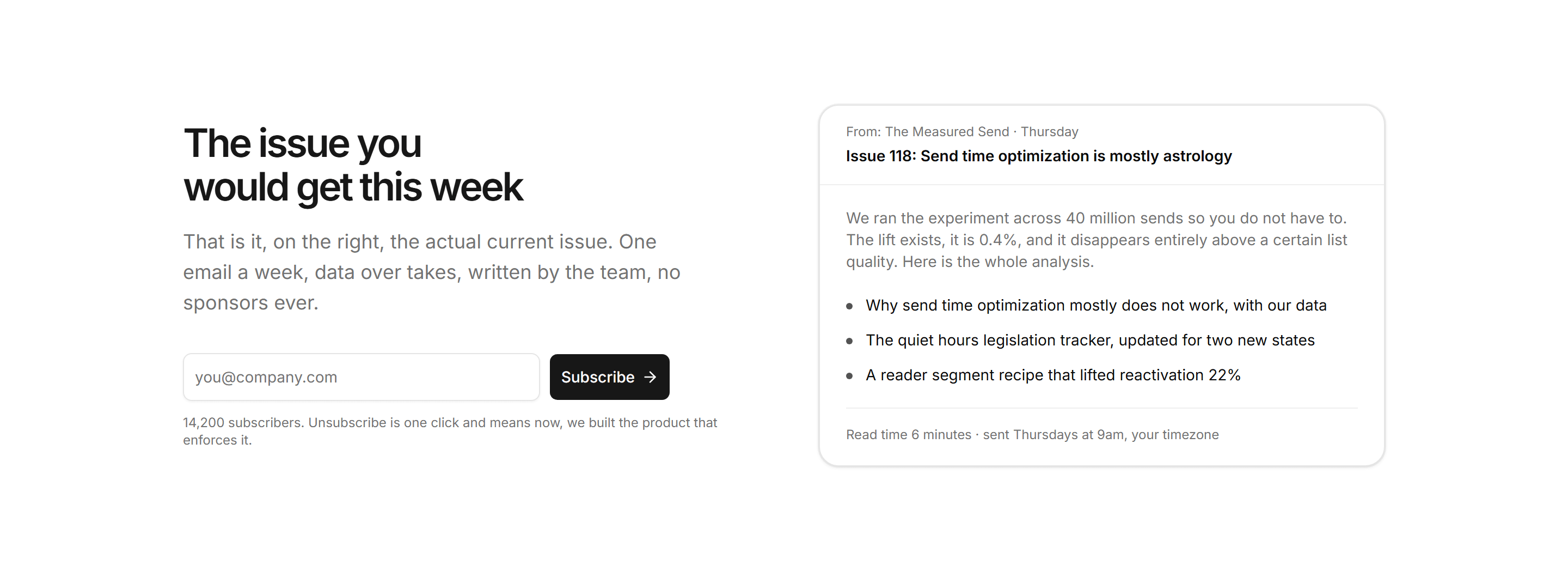 Marketing Newsletter: Issue Preview Split
