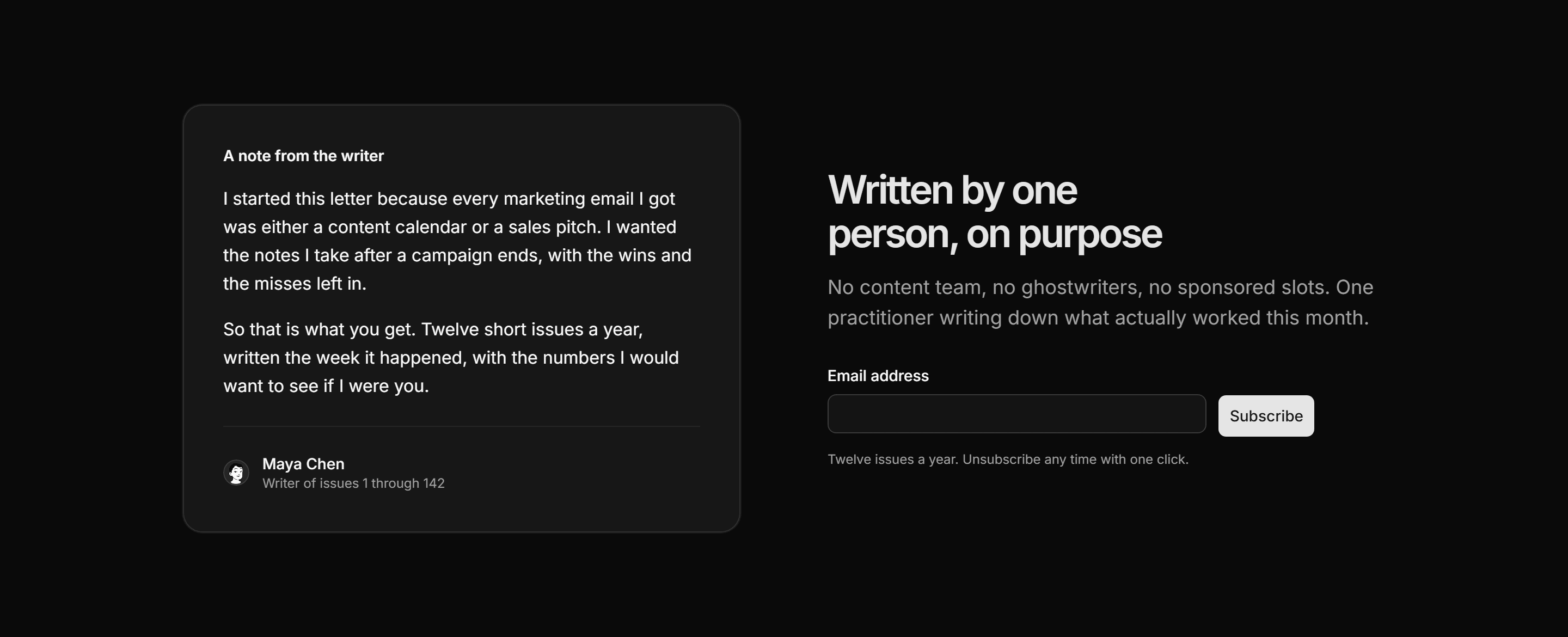 Marketing Newsletter: Newsletter Author Note
