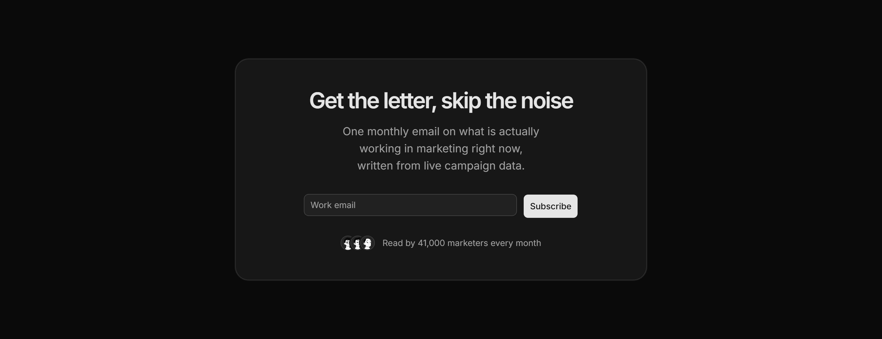 Marketing Newsletter: Newsletter Card Centered
