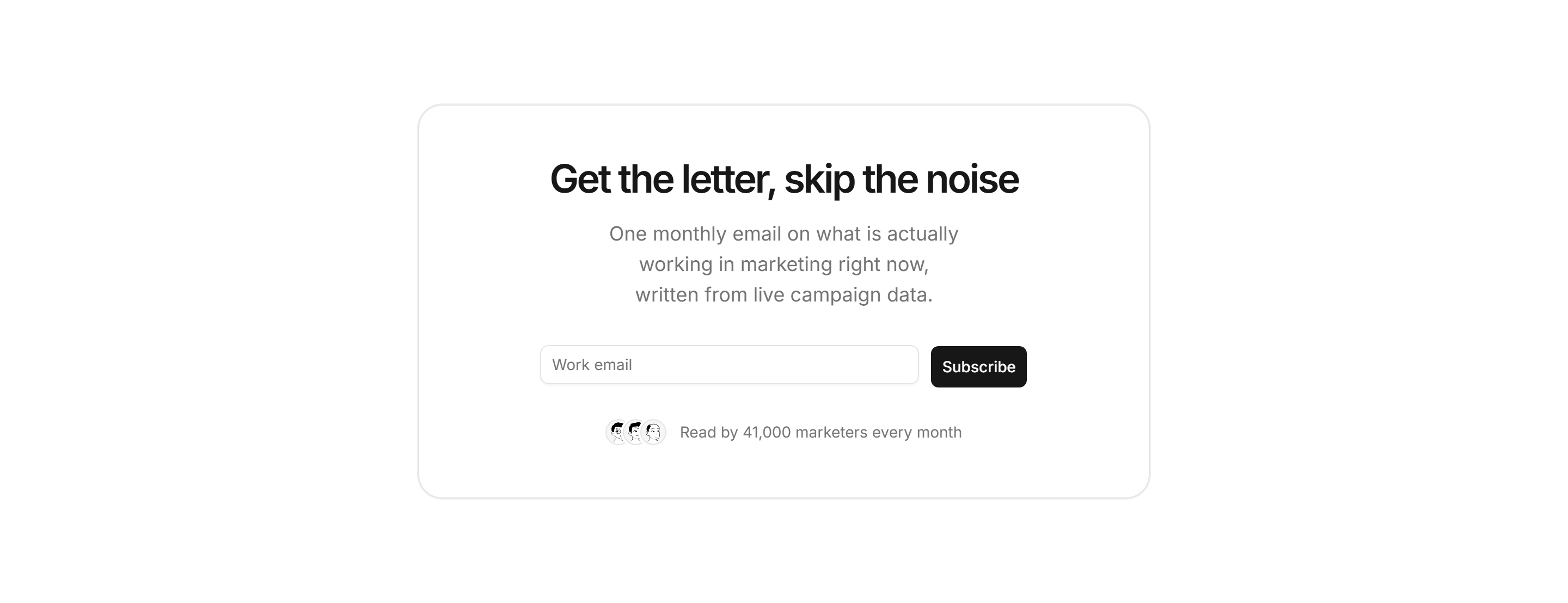 Marketing Newsletter: Newsletter Card Centered