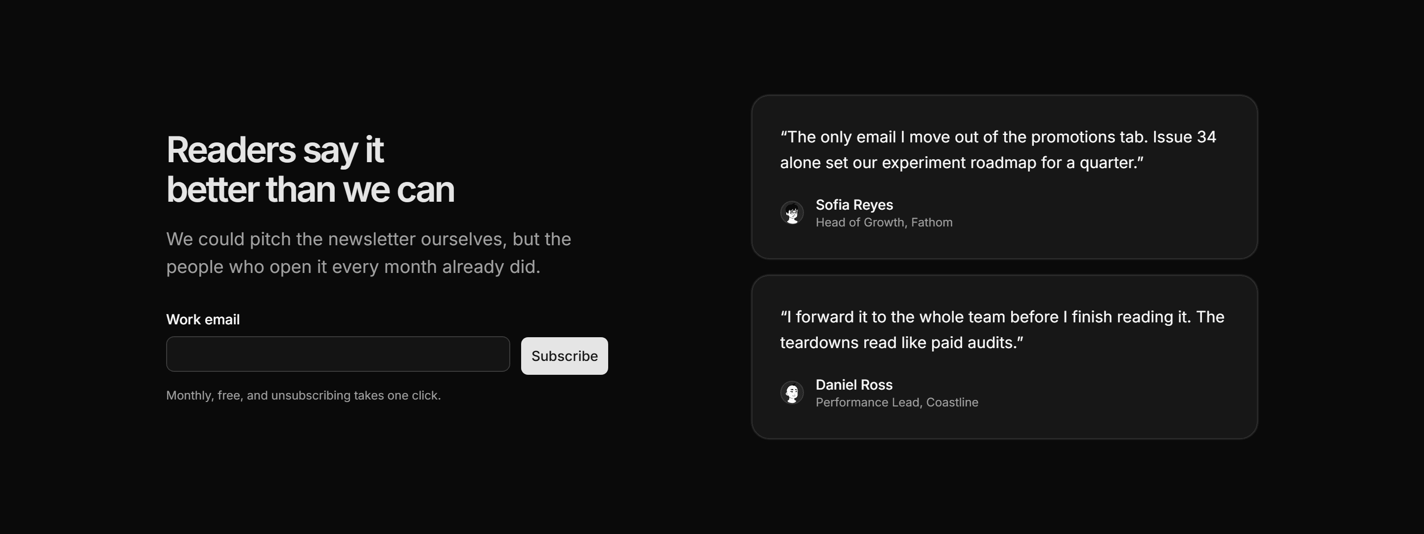 Marketing Newsletter: Newsletter Reader Quotes