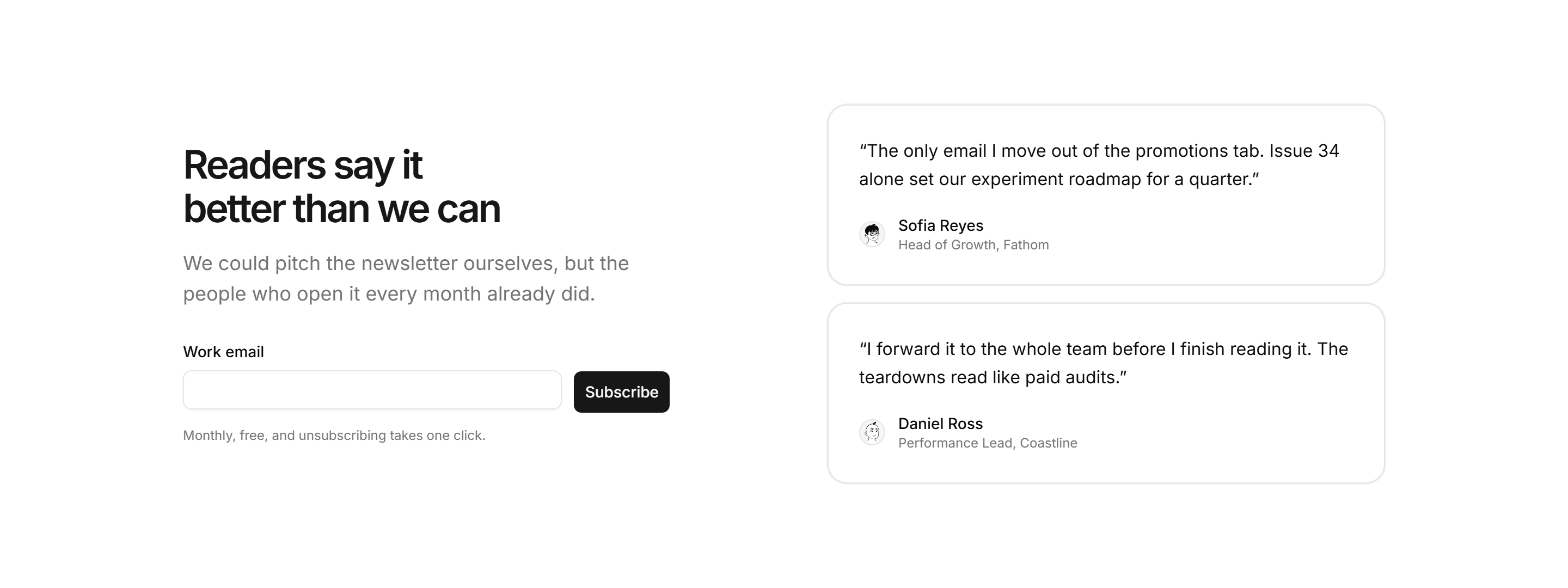 Marketing Newsletter: Newsletter Reader Quotes
