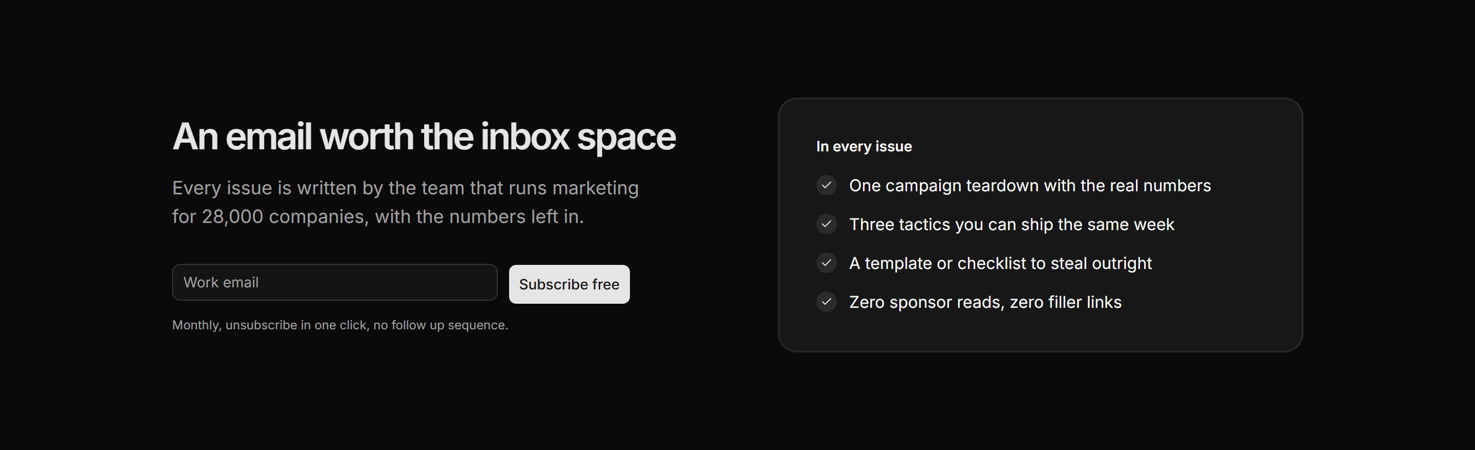 Marketing Newsletter: Newsletter Split With Perks