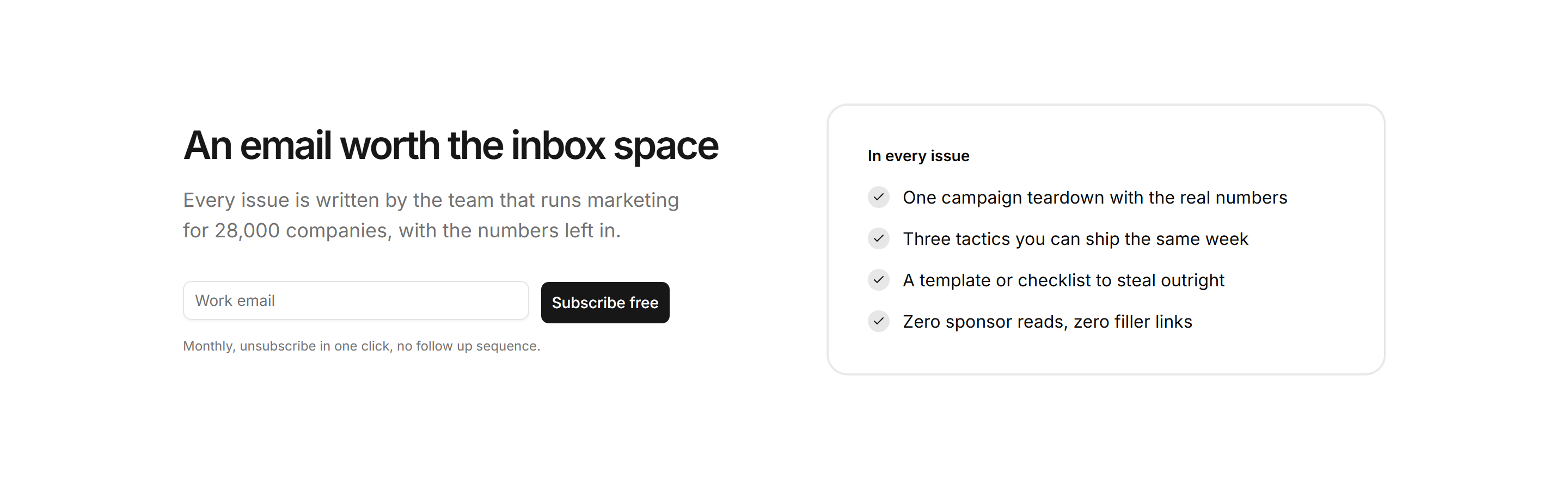 Marketing Newsletter: Newsletter Split With Perks