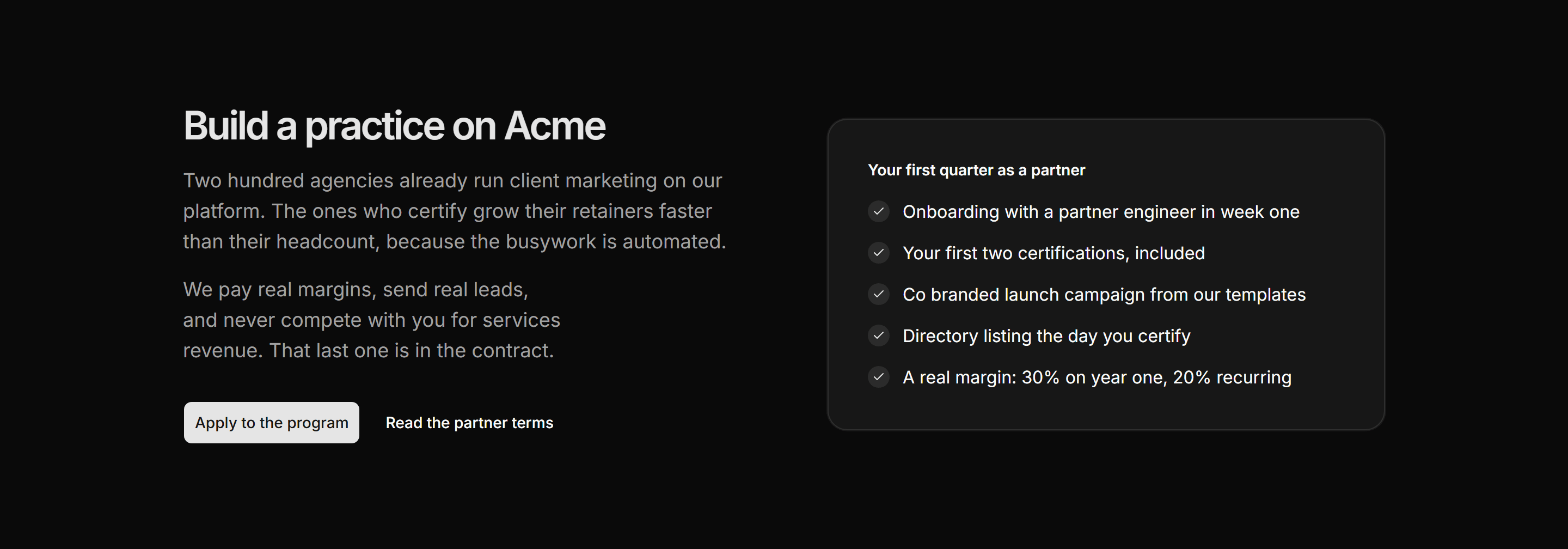 Marketing Partner: Become Partner Split
