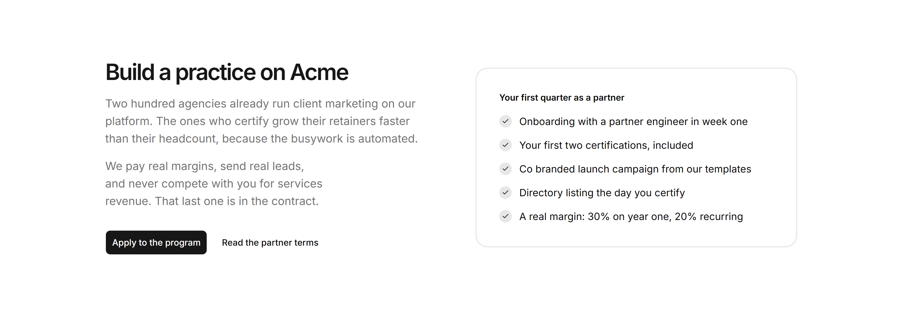 Marketing Partner: Become Partner Split