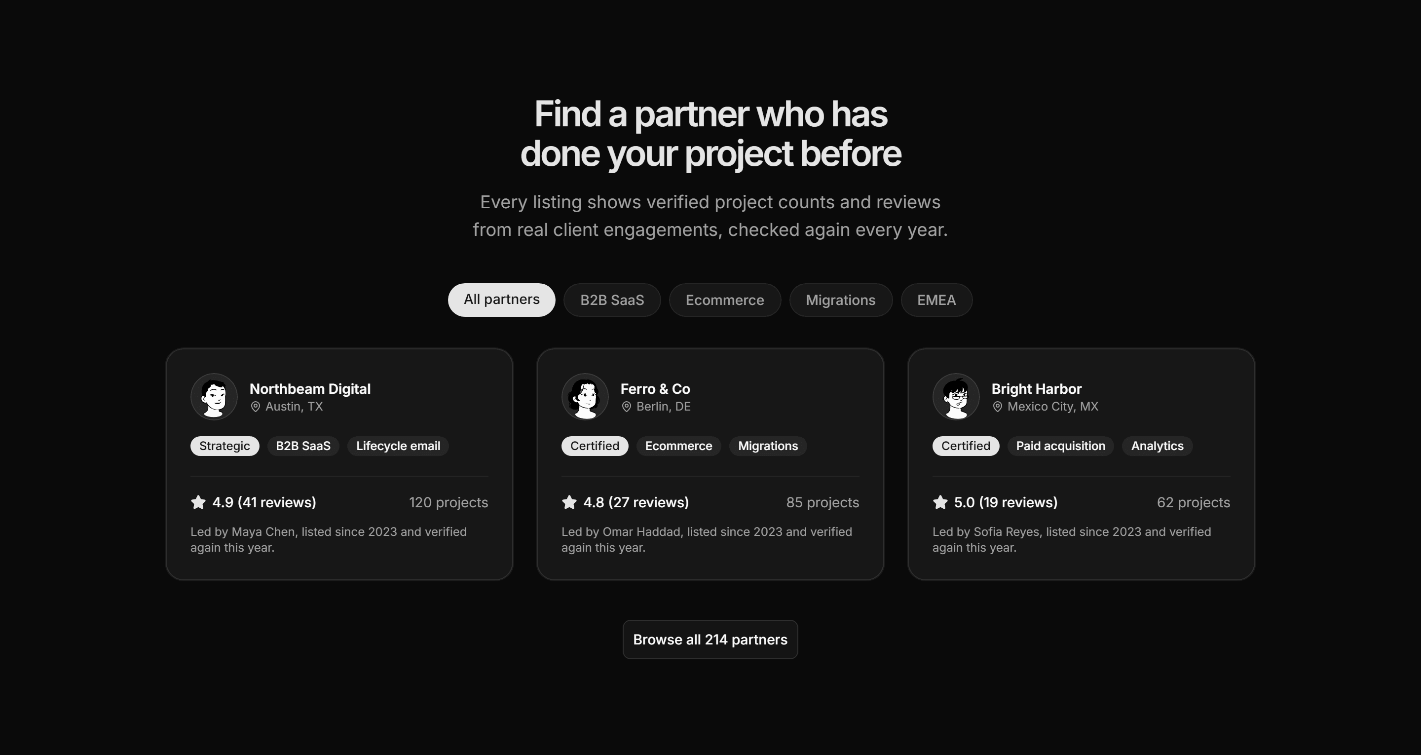 Marketing Partner: Partner Directory Preview