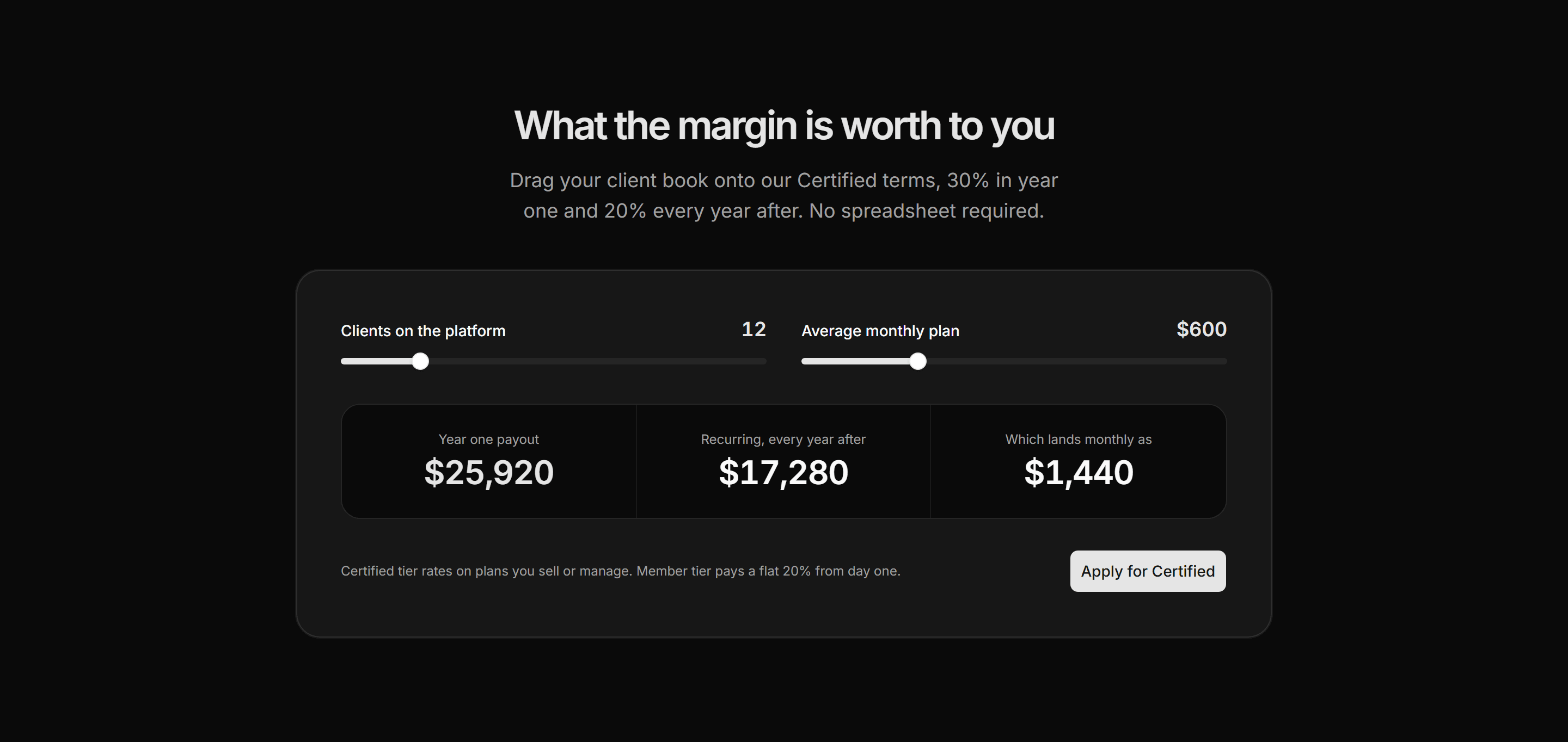 Marketing Partner: Partner Earnings Calculator