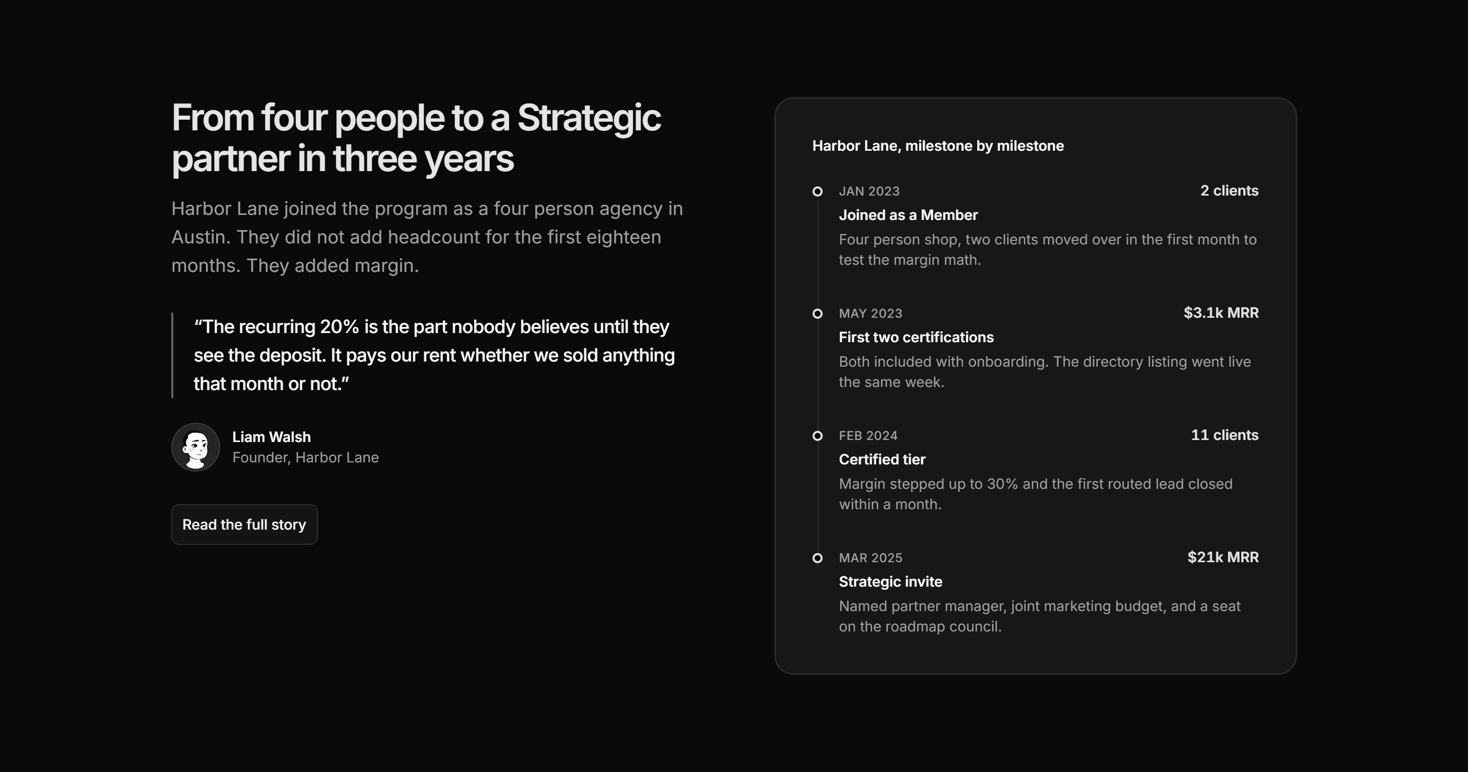 Marketing Partner: Partner Story Timeline
