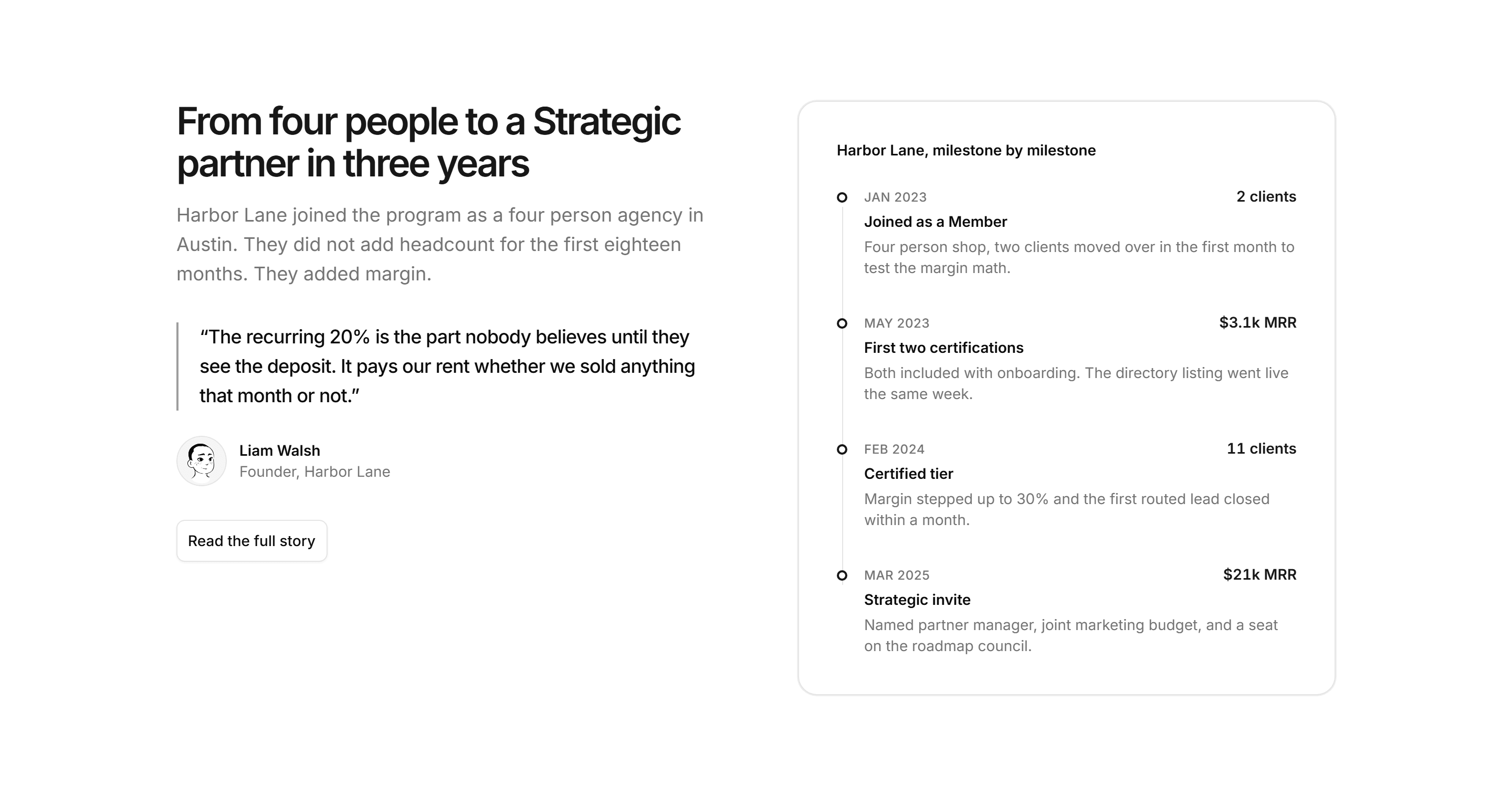 Marketing Partner: Partner Story Timeline