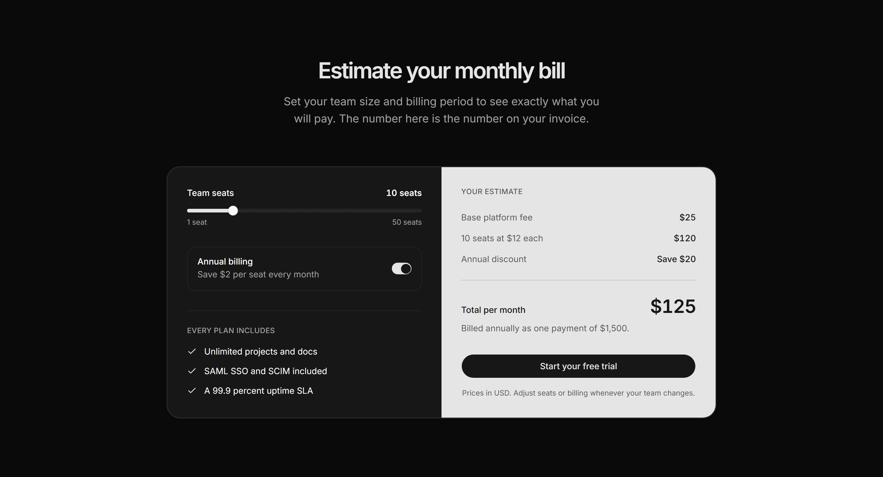 Marketing Pricing: Usage Estimator
