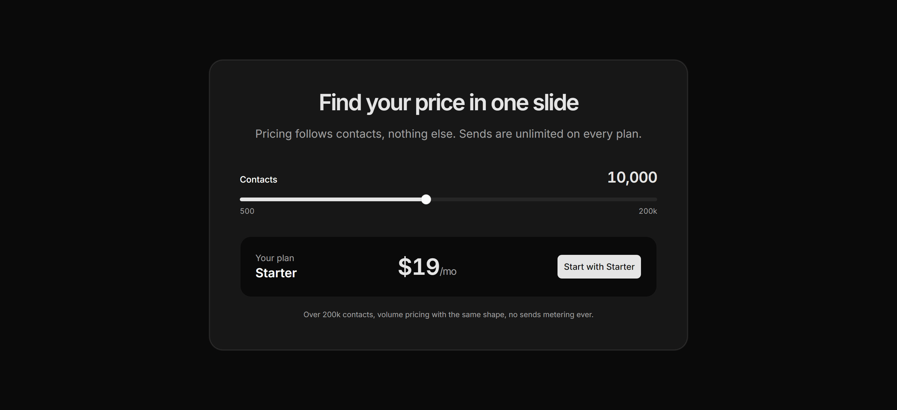 Marketing Pricing: Usage Estimator Slider