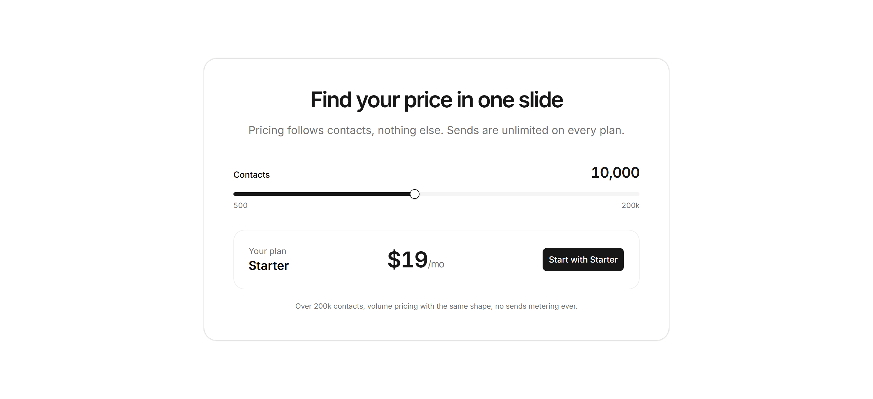 Marketing Pricing: Usage Estimator Slider