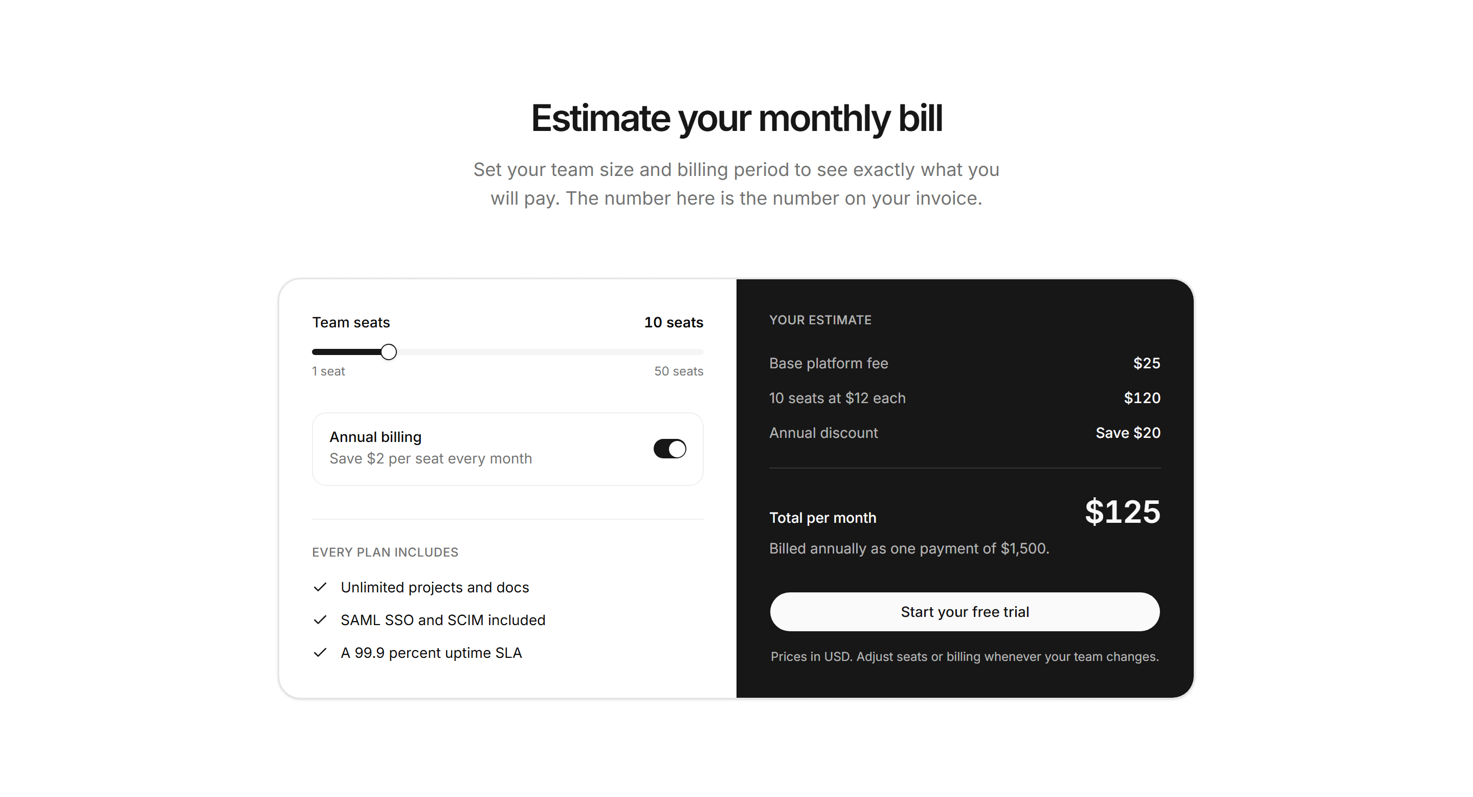 Marketing Pricing: Usage Estimator